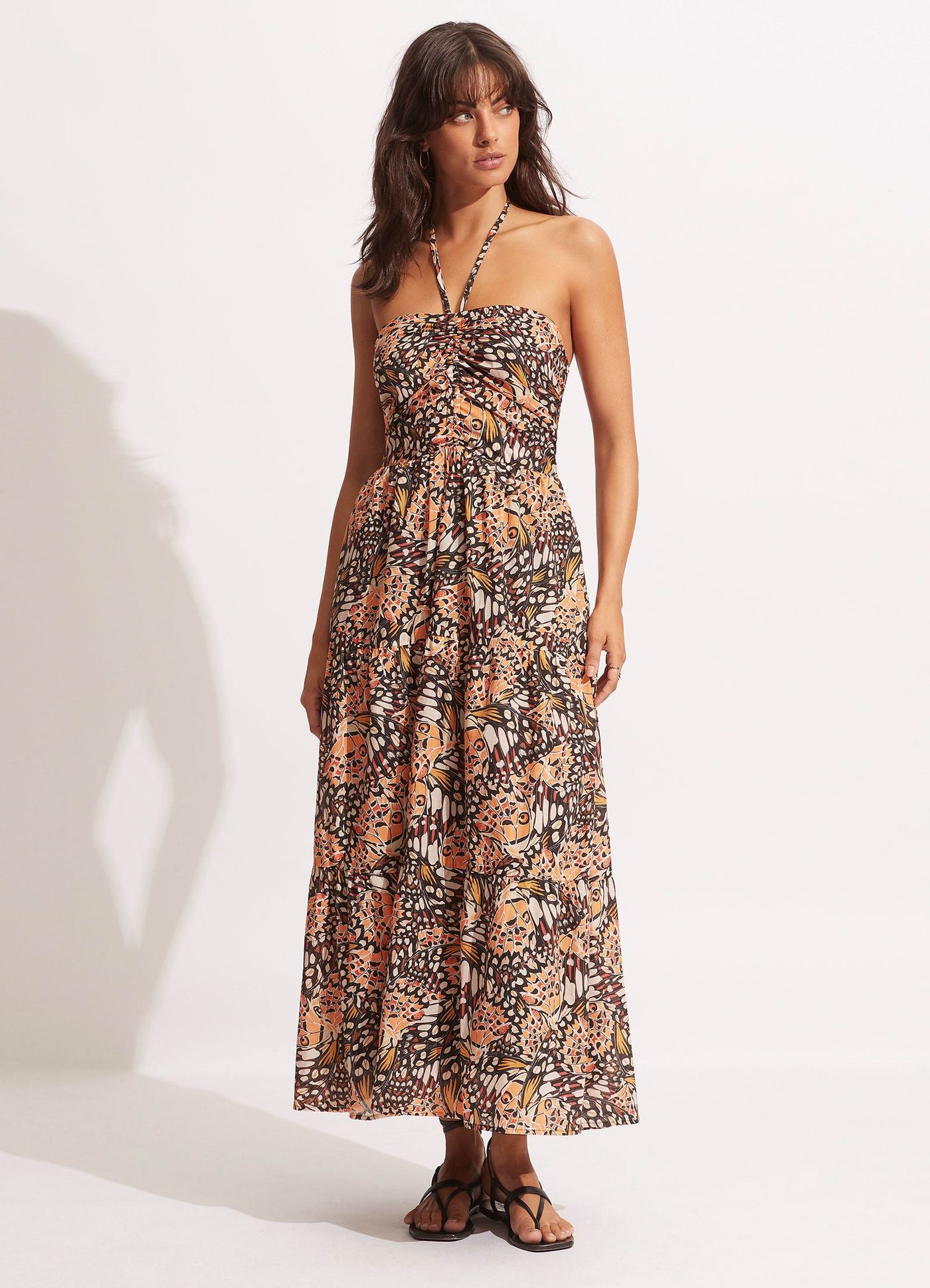 Take Flight Tiered Dress - Mandarin - Mandarin view 3