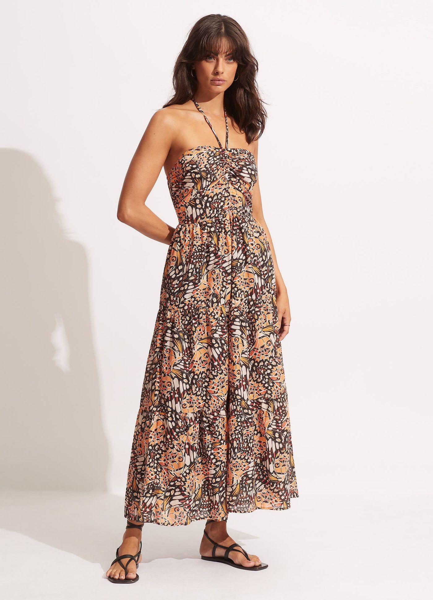 Take Flight Tiered Dress - Mandarin - Mandarin view 4