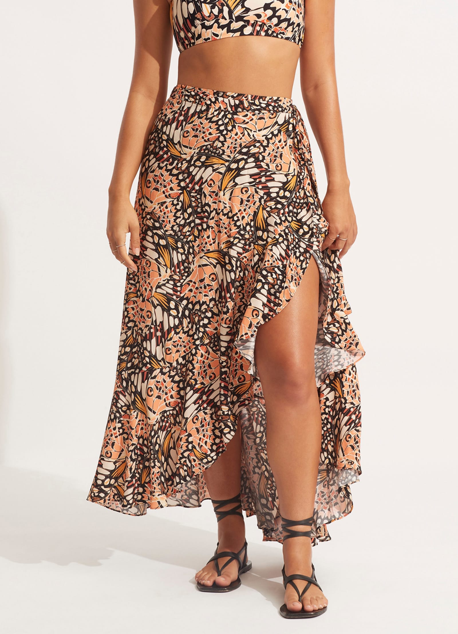 Take Flight Wrap Skirt - Mandarin - Mandarin view 2