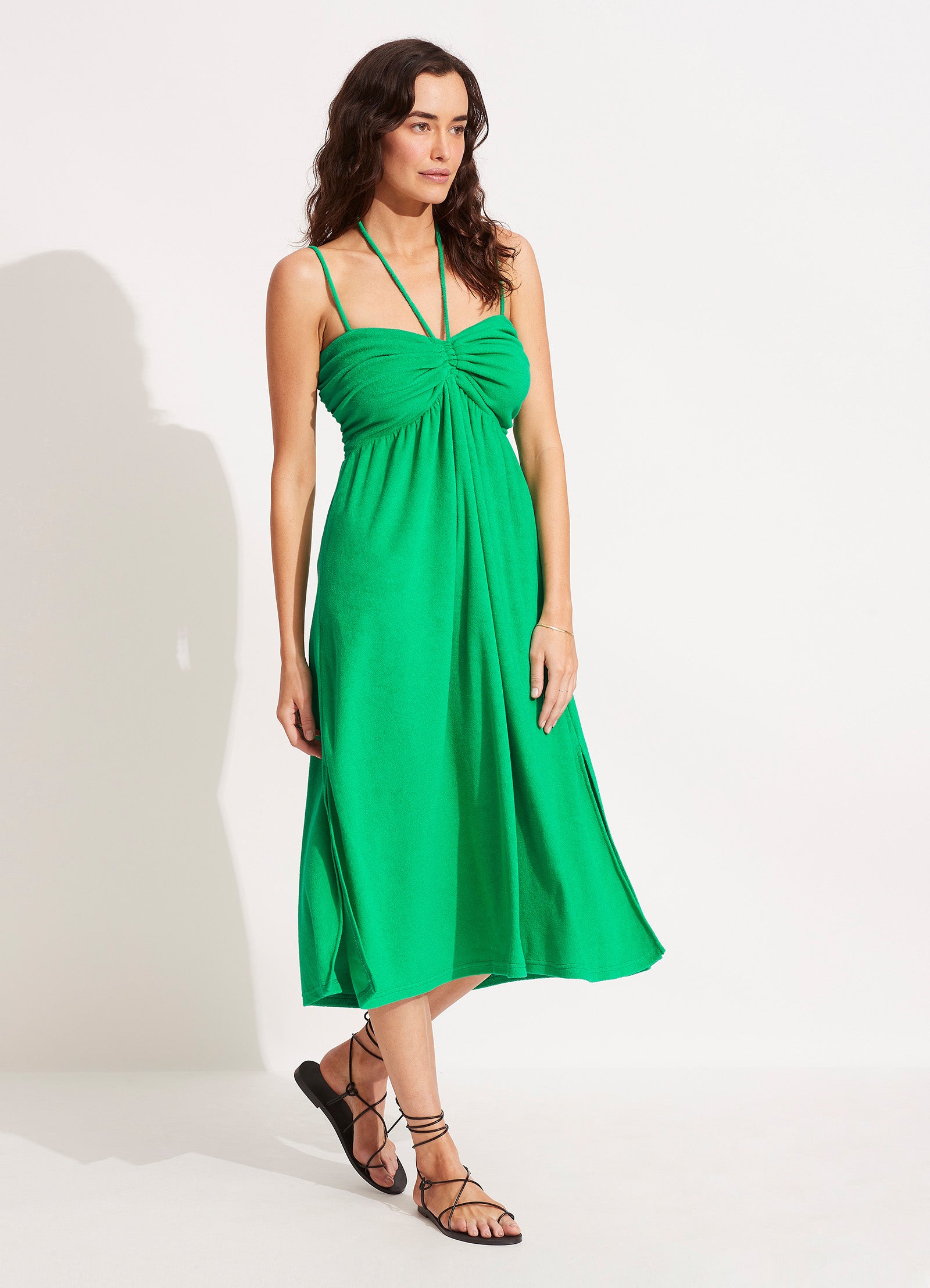 Terry Midi Dress - Green - Green view 4