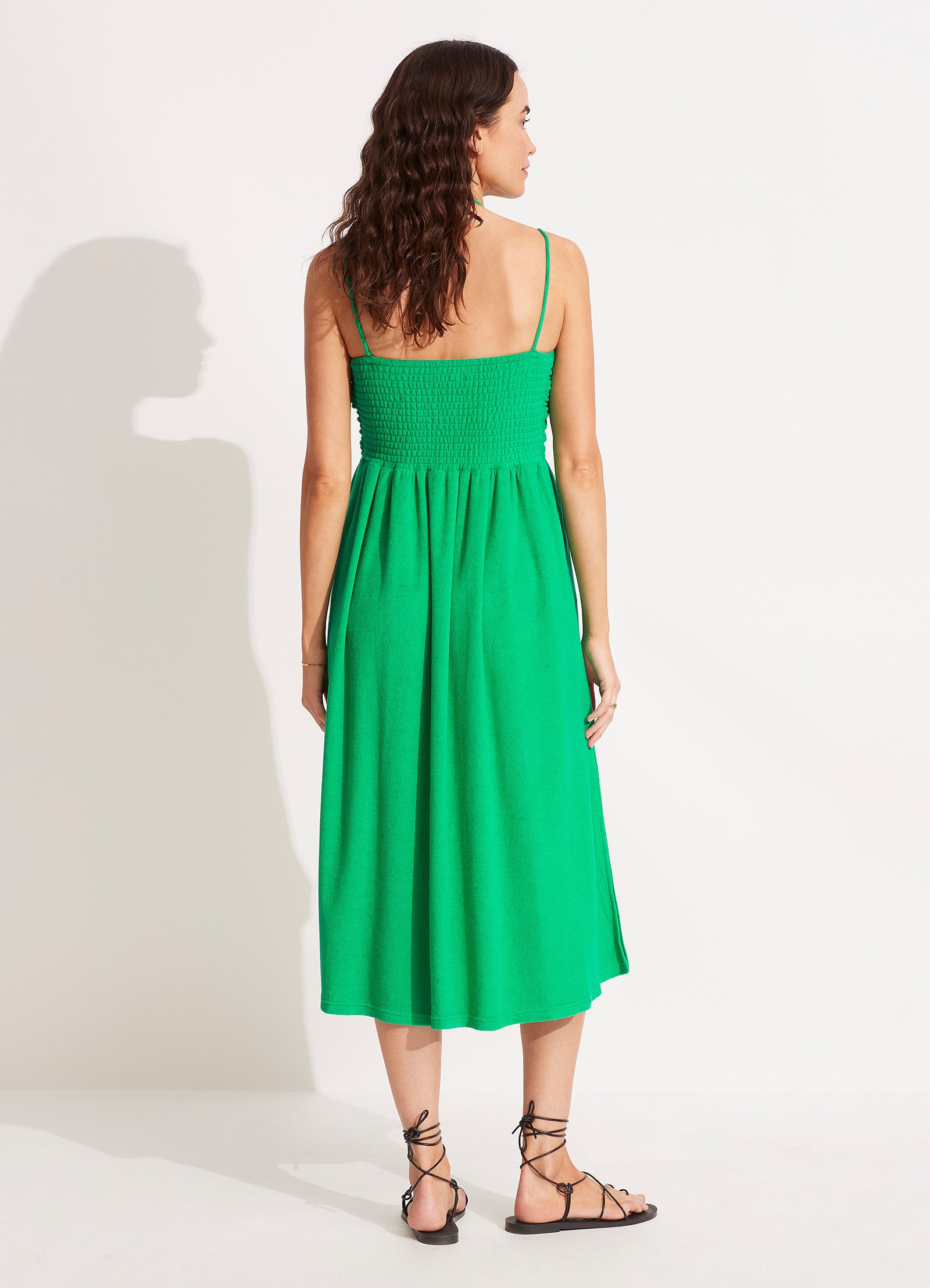 Terry Midi Dress - Green - Green view 5