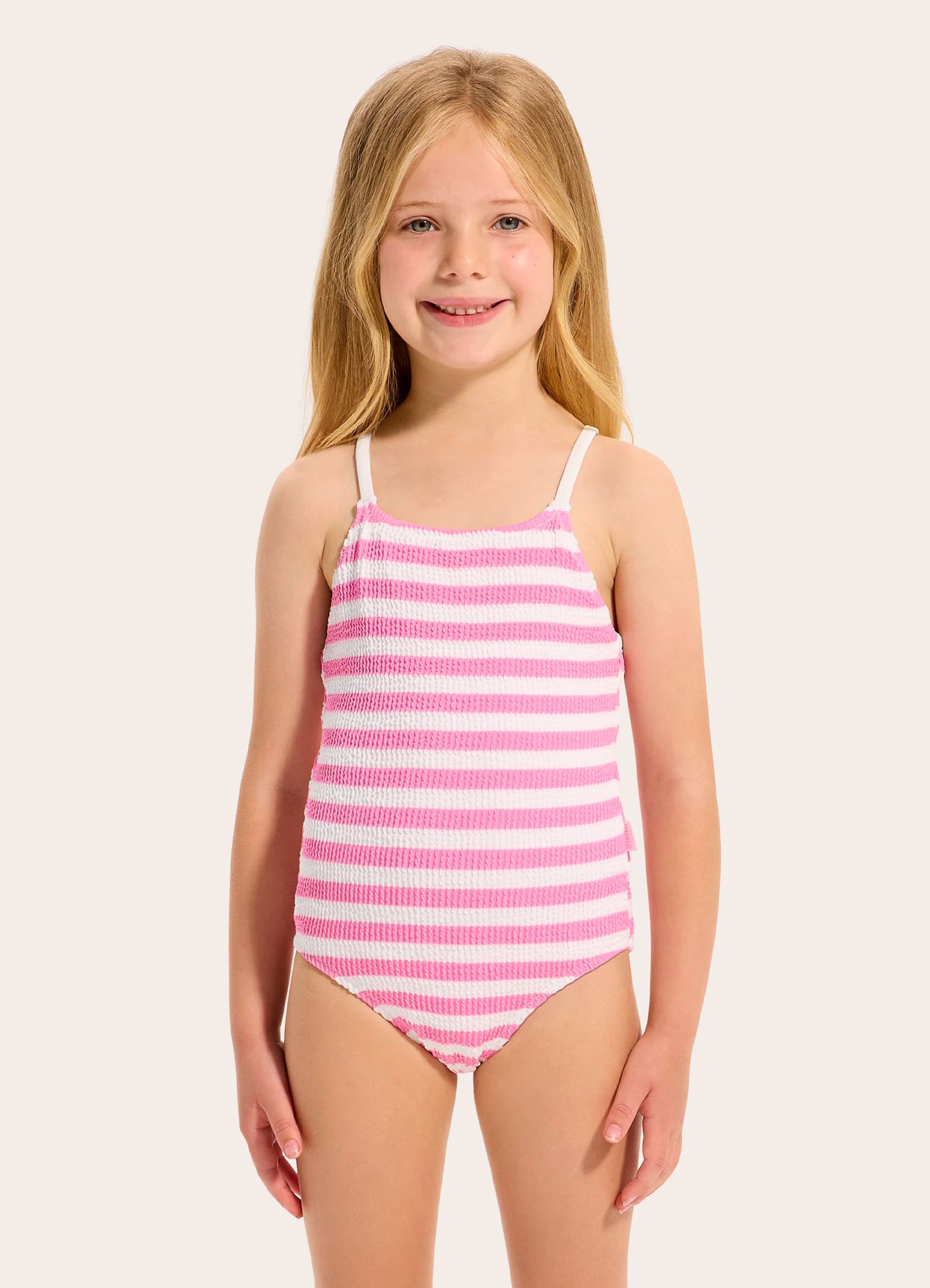 Texture One Piece Swimsuit - Candy Pink view 2