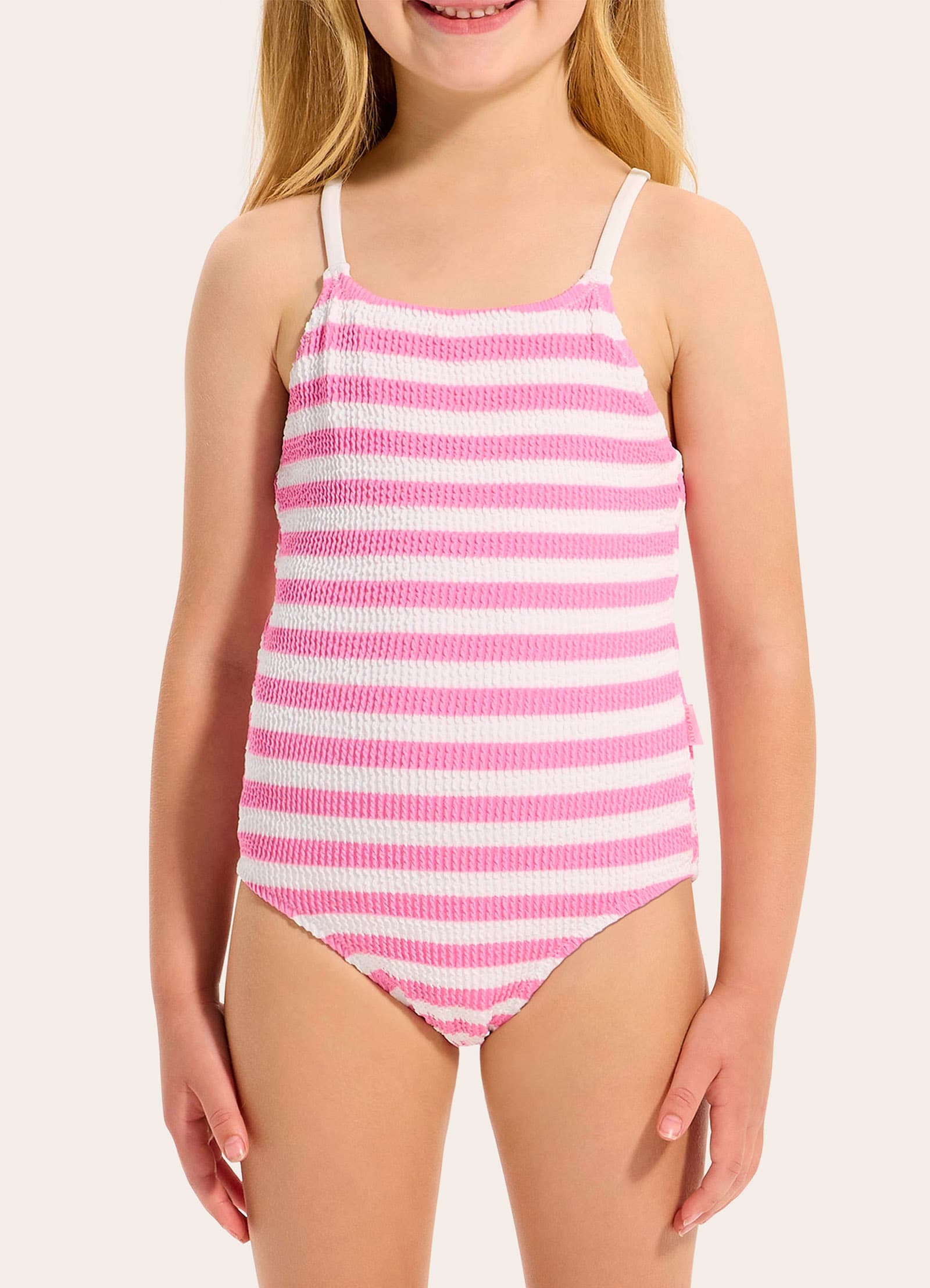 Texture One Piece Swimsuit - Candy Pink view 3
