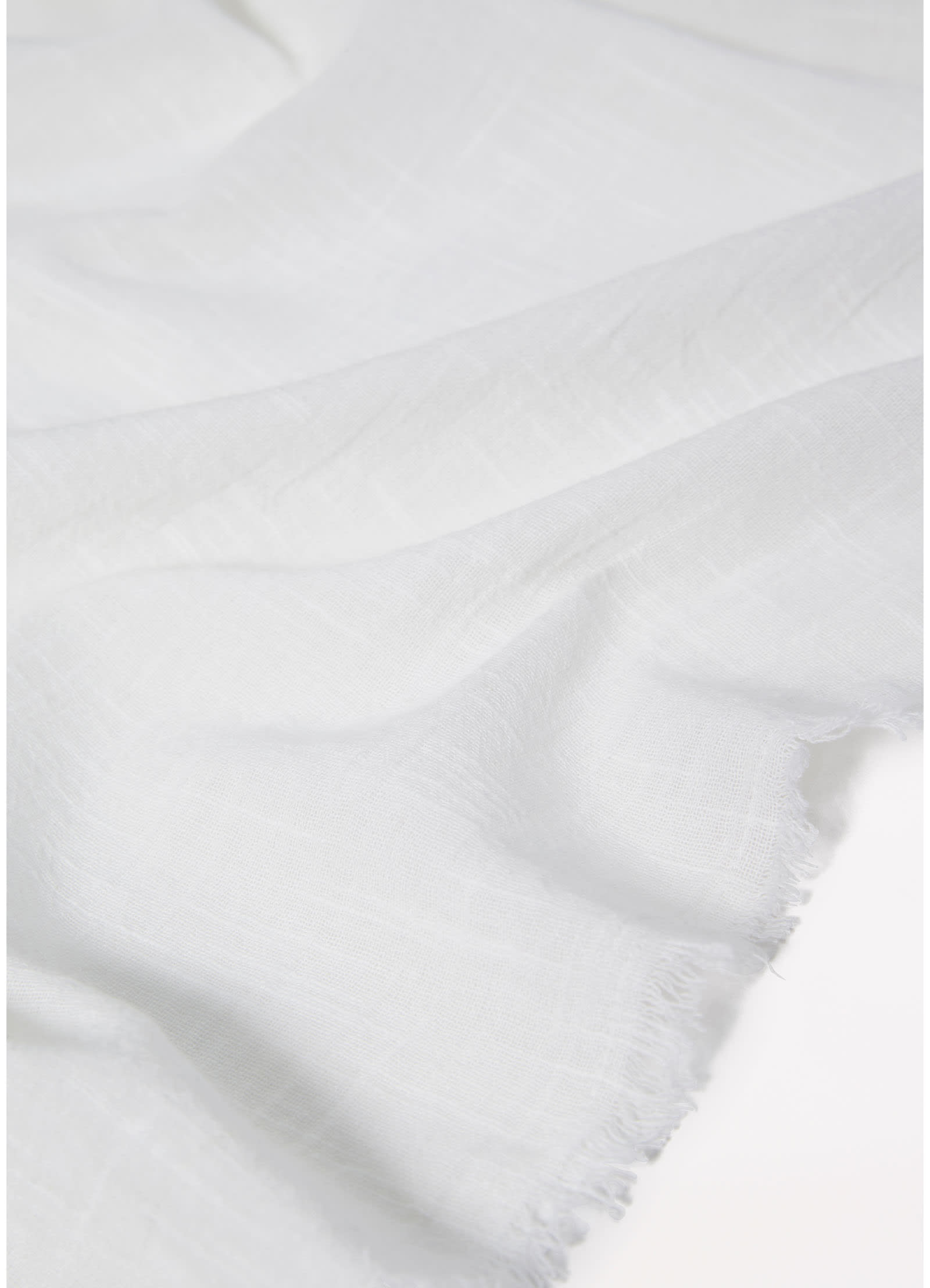 Textured Cotton Beach Wrap - White - White view 10