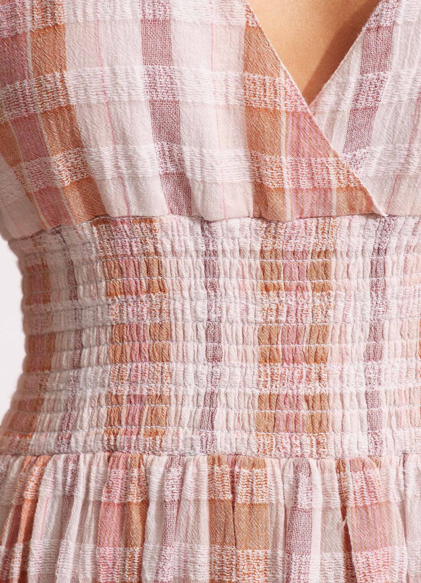 Textured Gingham Maxi Dress - Lilac - Lilac view 5