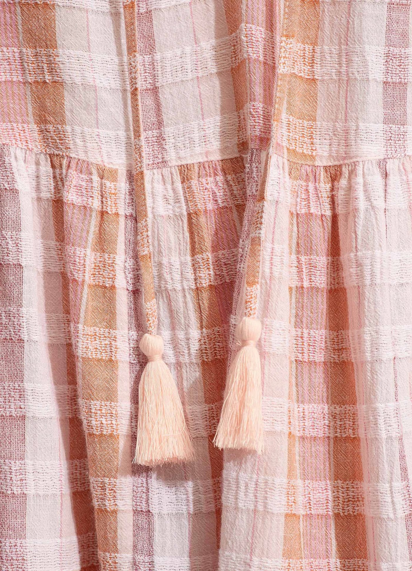 Textured Gingham Tiered Dress  - Lilac - Lilac view 5
