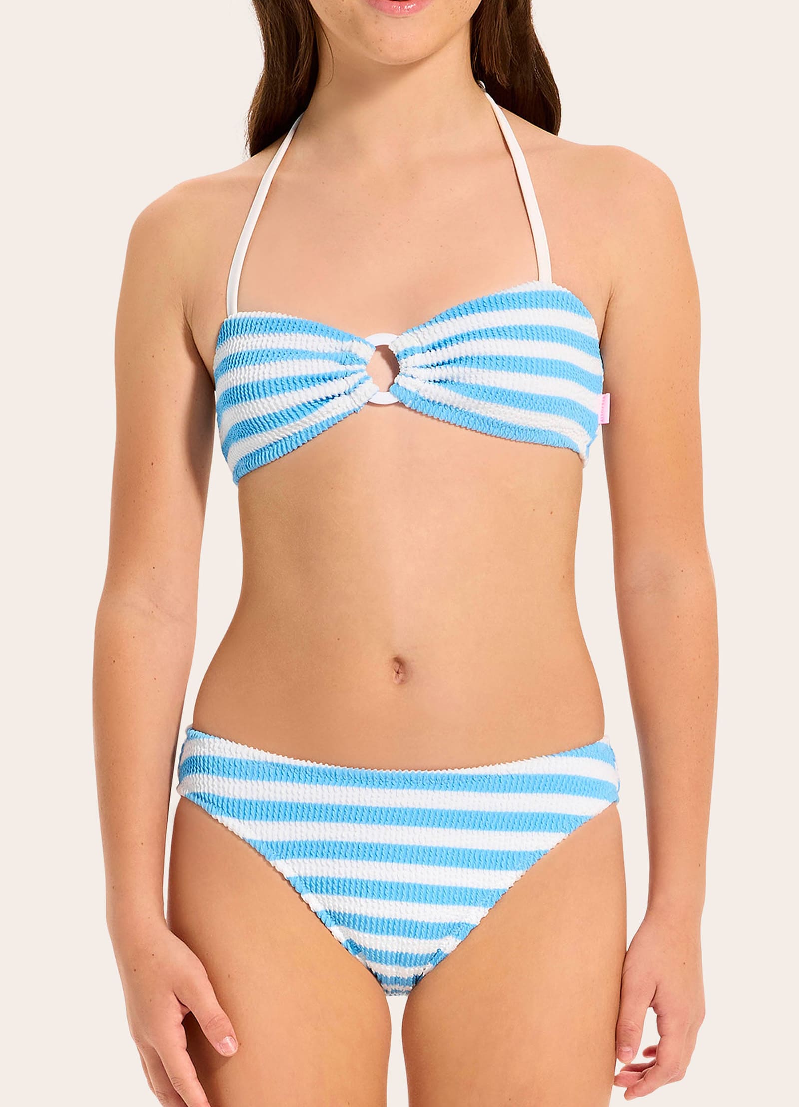 Textured Stripe Bikini - Powder Blue view 3