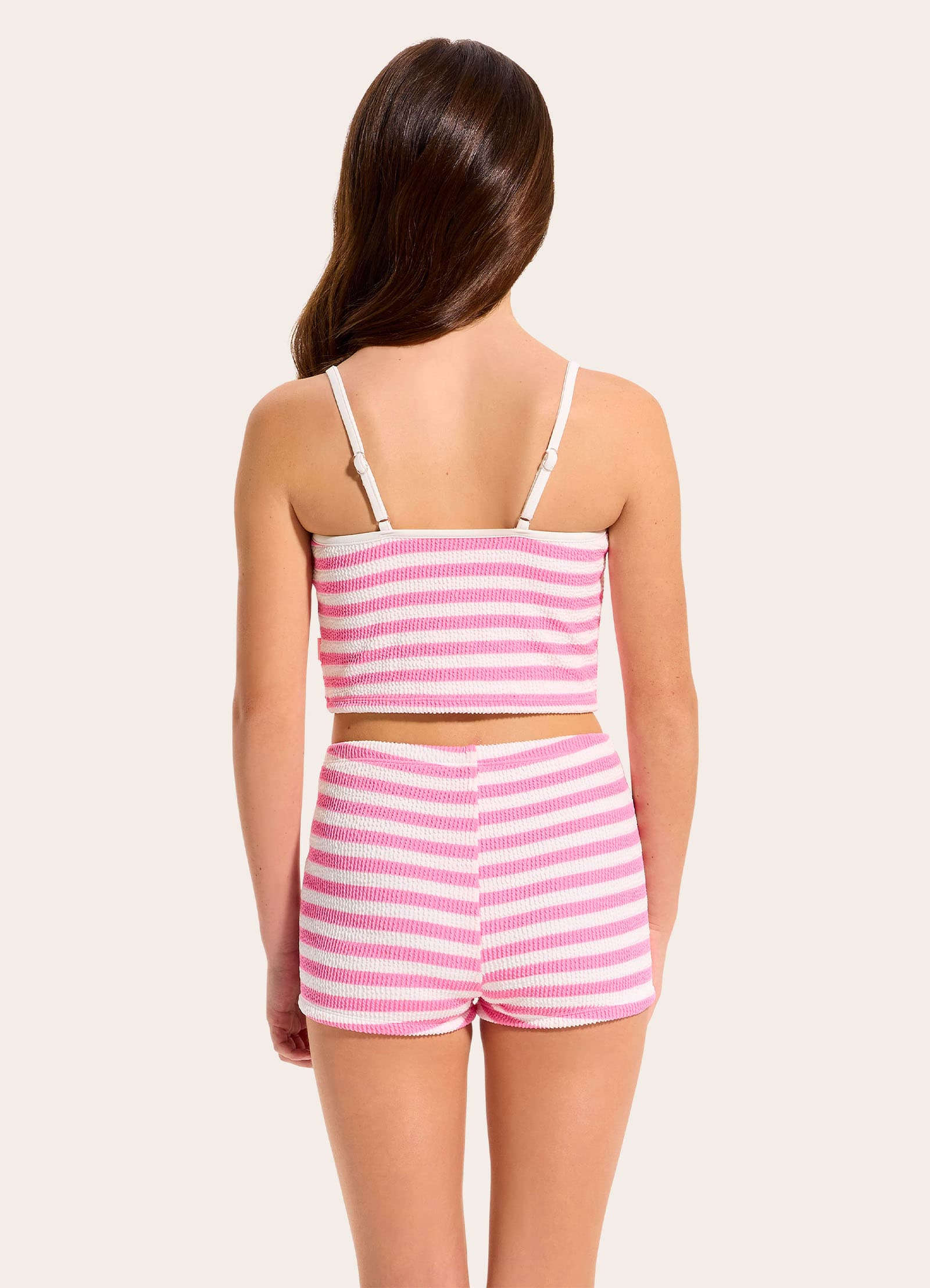 Textured Tankini Set - Candy Pink view 5