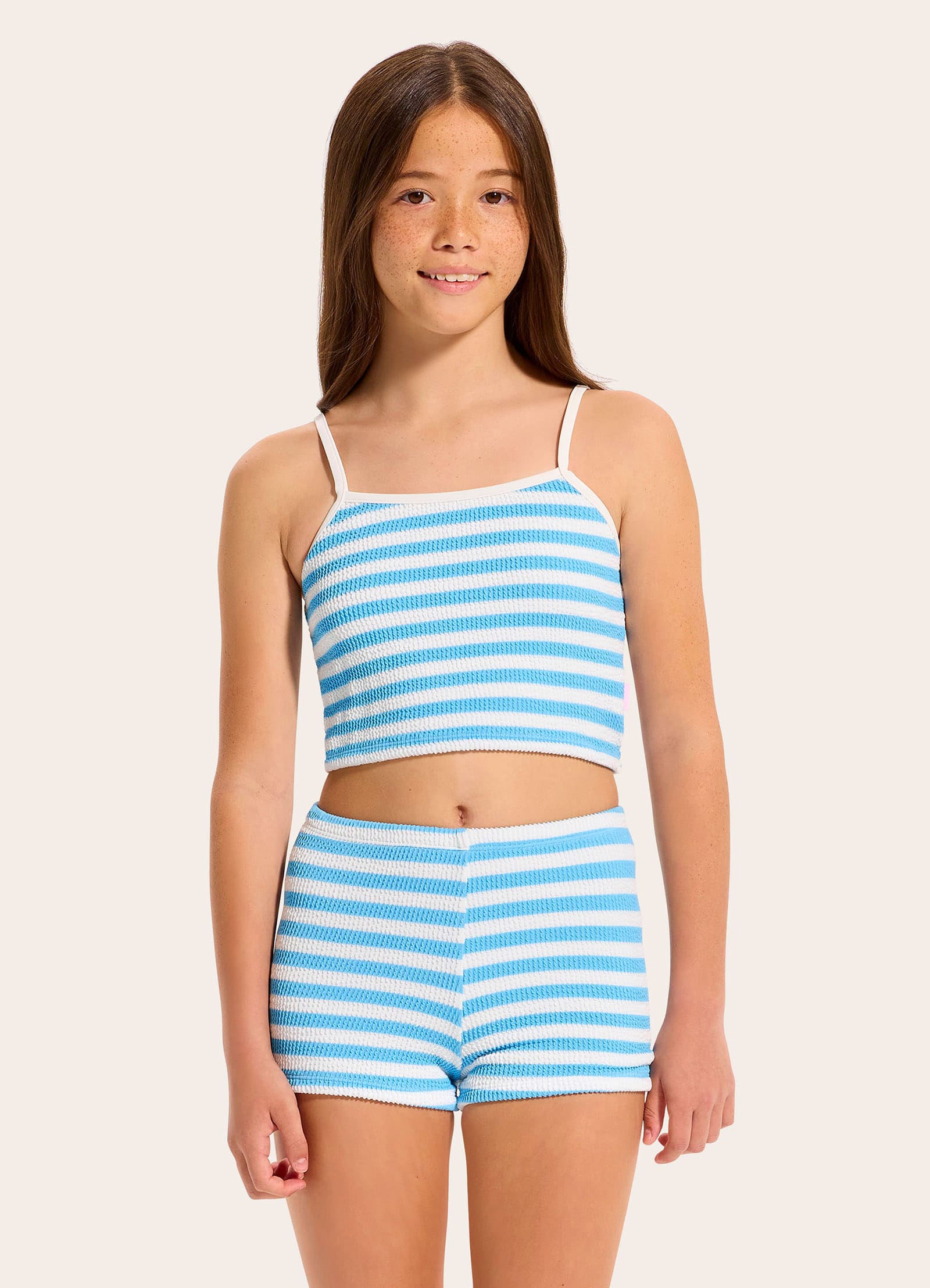 Textured Tankini Set - Powder Blue view 2