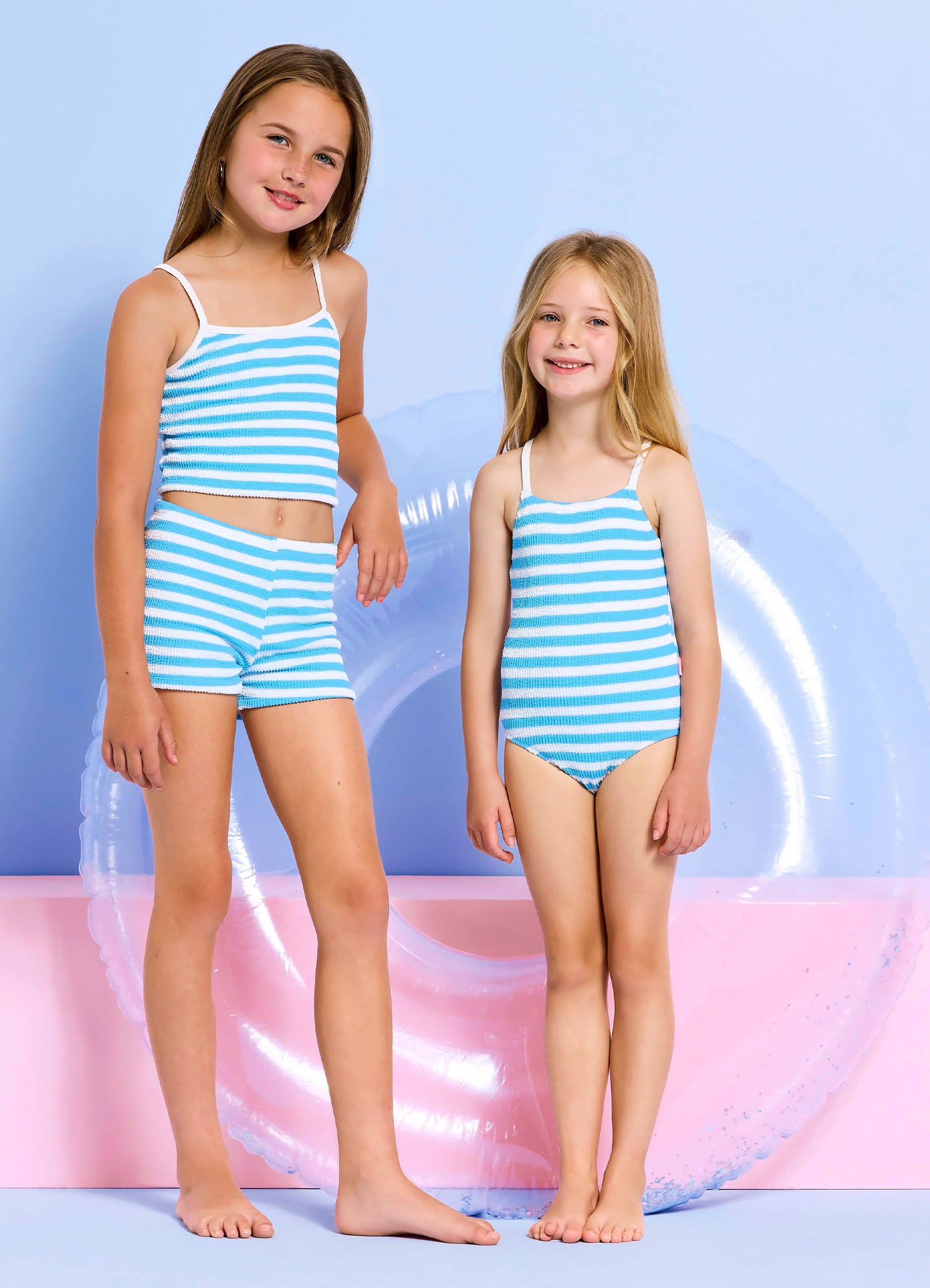 Textured Tankini Set - Powder Blue view 6
