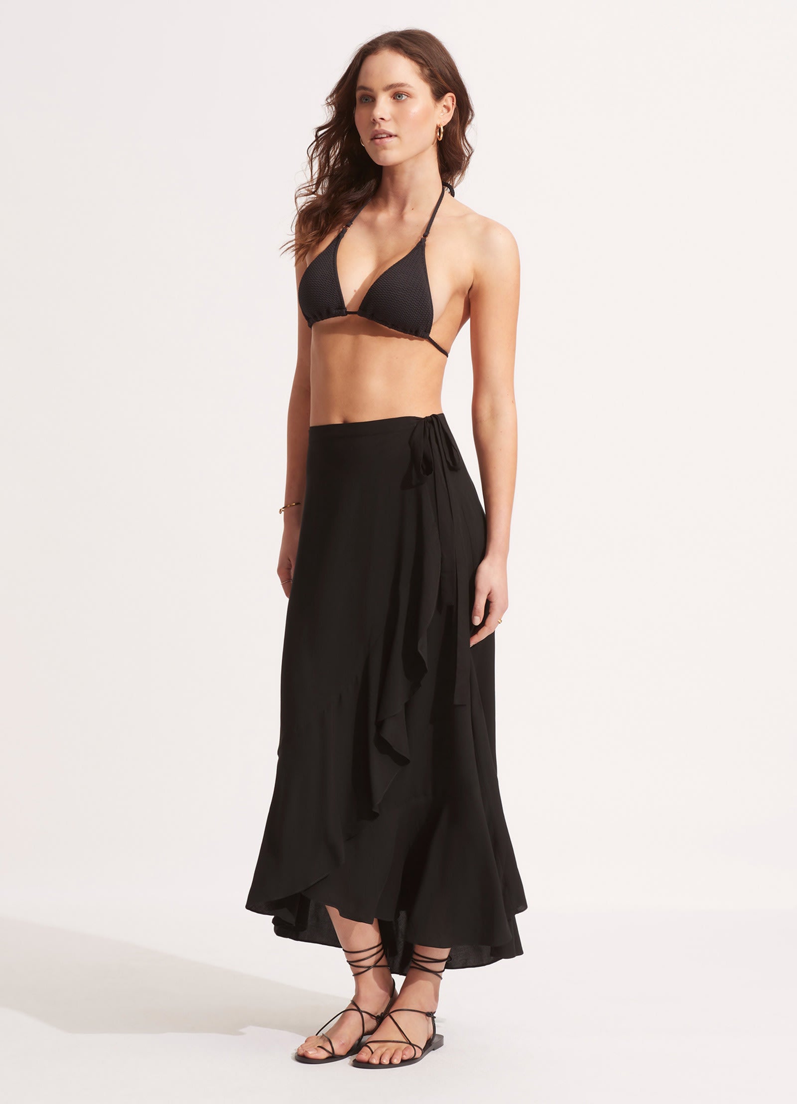 The Wrap Skirt - Black - Black view 3