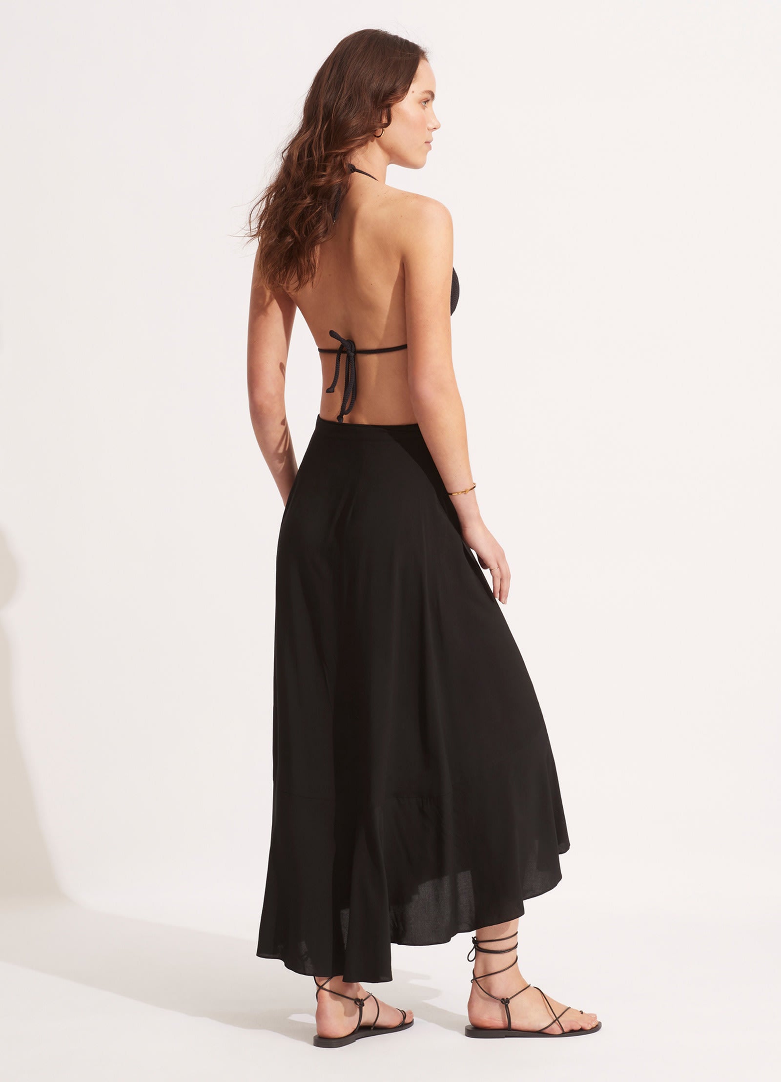 The Wrap Skirt - Black - Black view 4