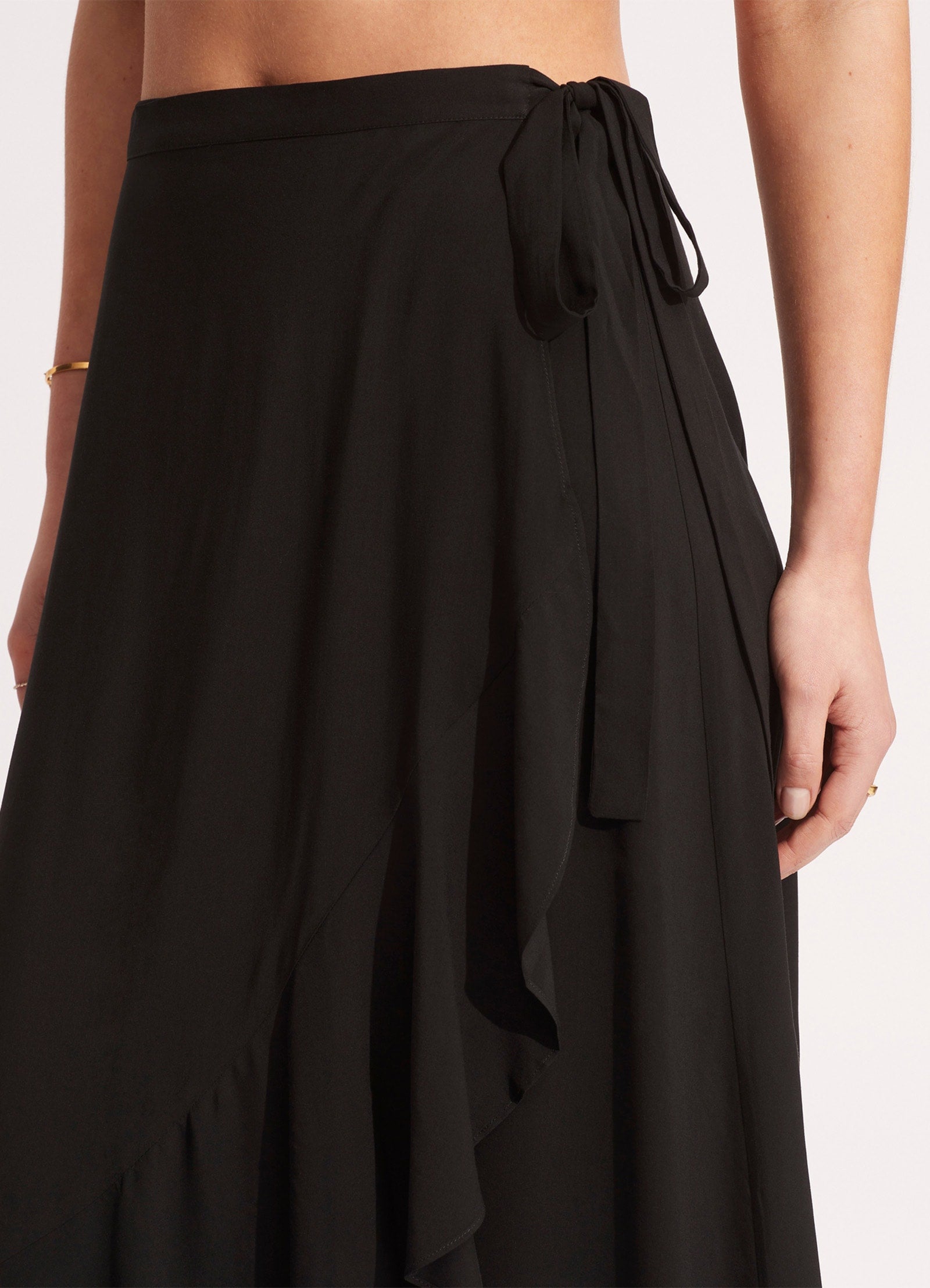 The Wrap Skirt - Black - Black view 5