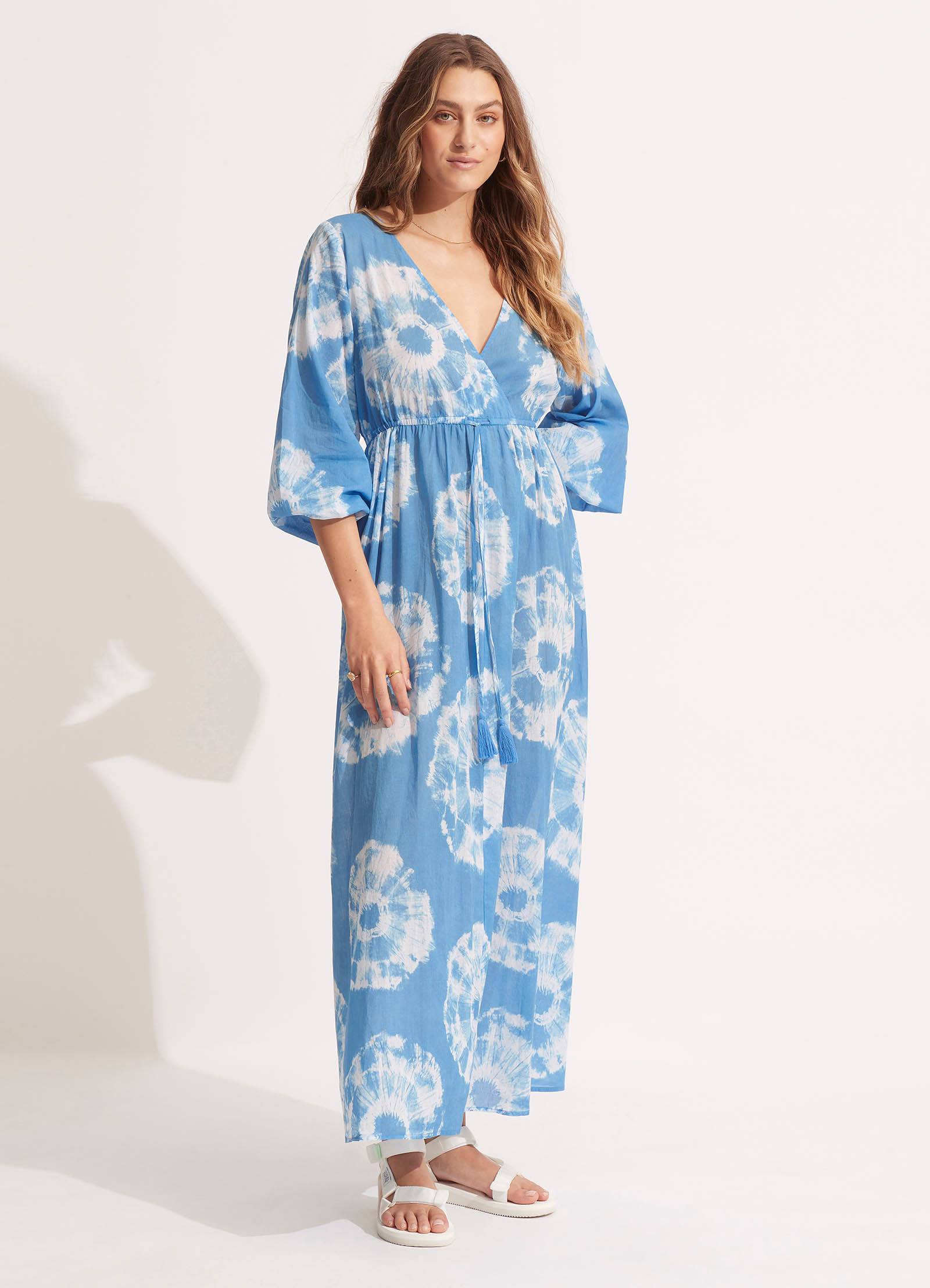 Tie Dye Maxi Dress - Azure - Azure view 2