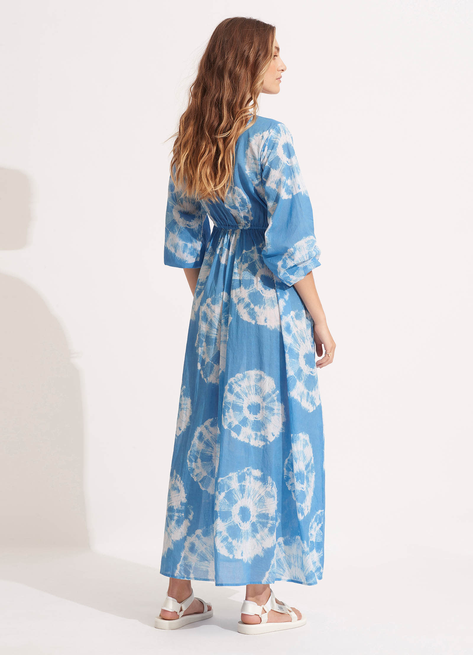Tie Dye Maxi Dress - Azure - Azure view 3