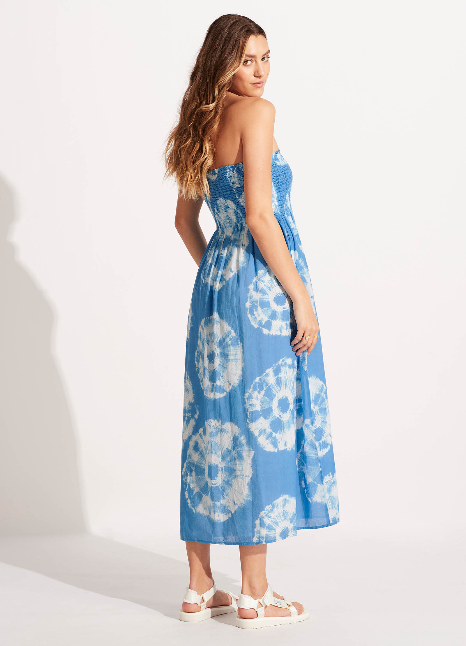 Tie Dye Maxi Skirt/Dress - Azure - Azure view 3