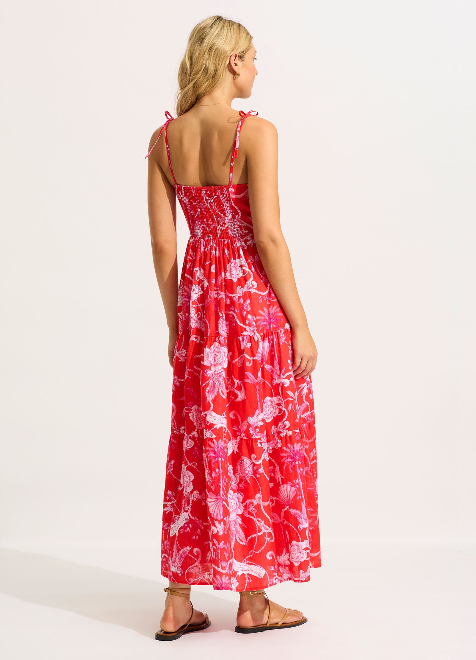 Tiered Maxi Dress - Chilli Red - Chilli Red view 3
