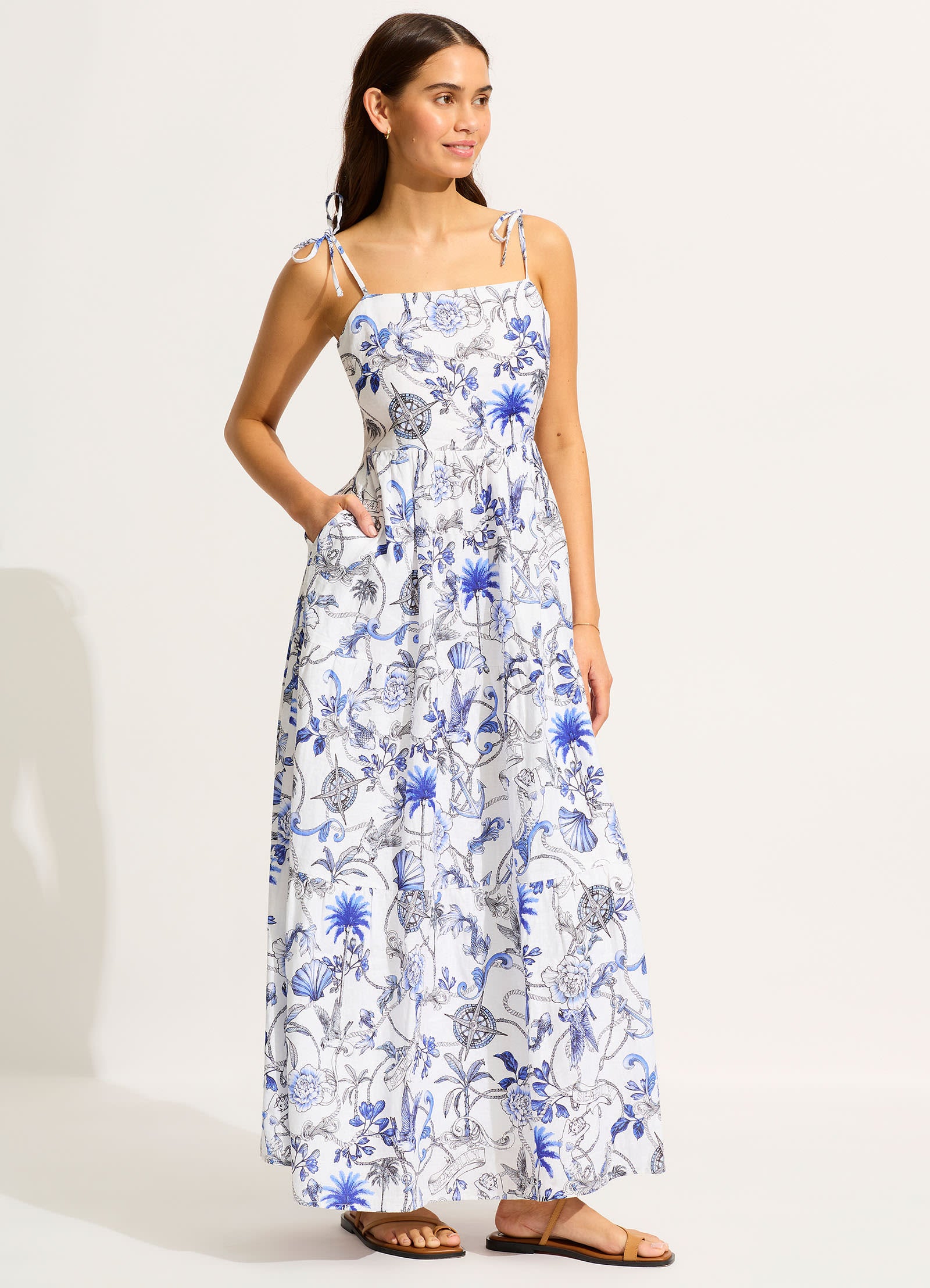 Tiered Maxi Dress - White - White view 2