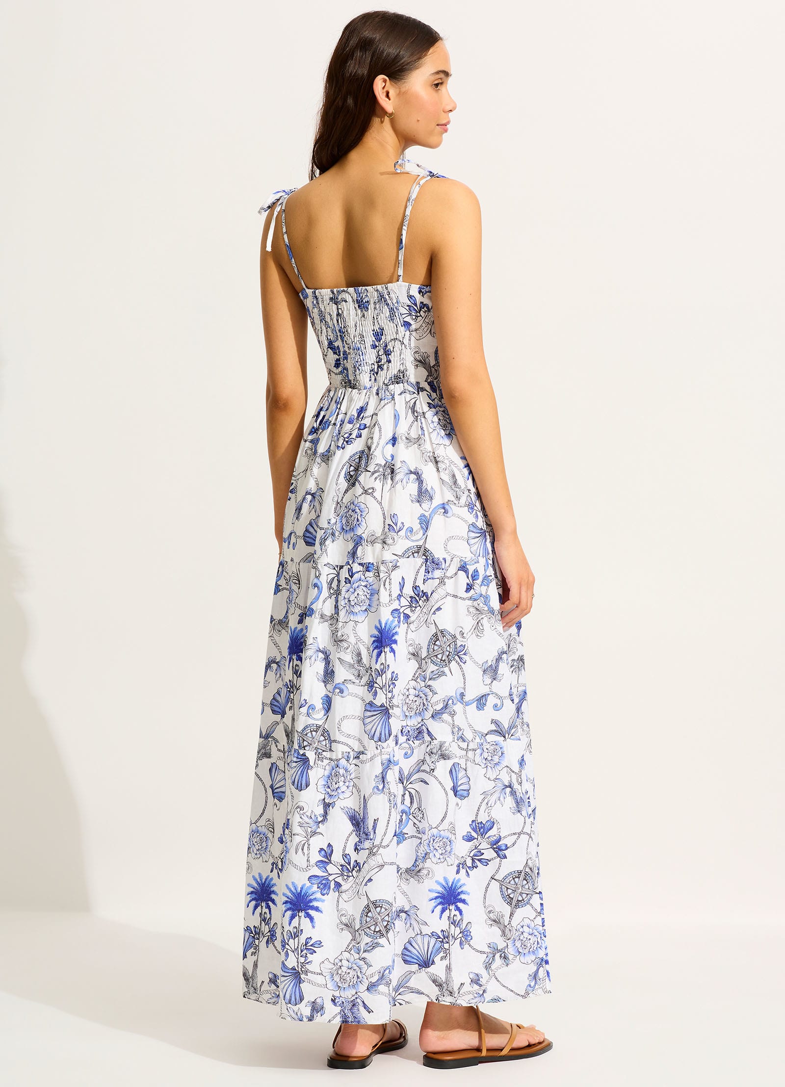 Tiered Maxi Dress - White - White view 3