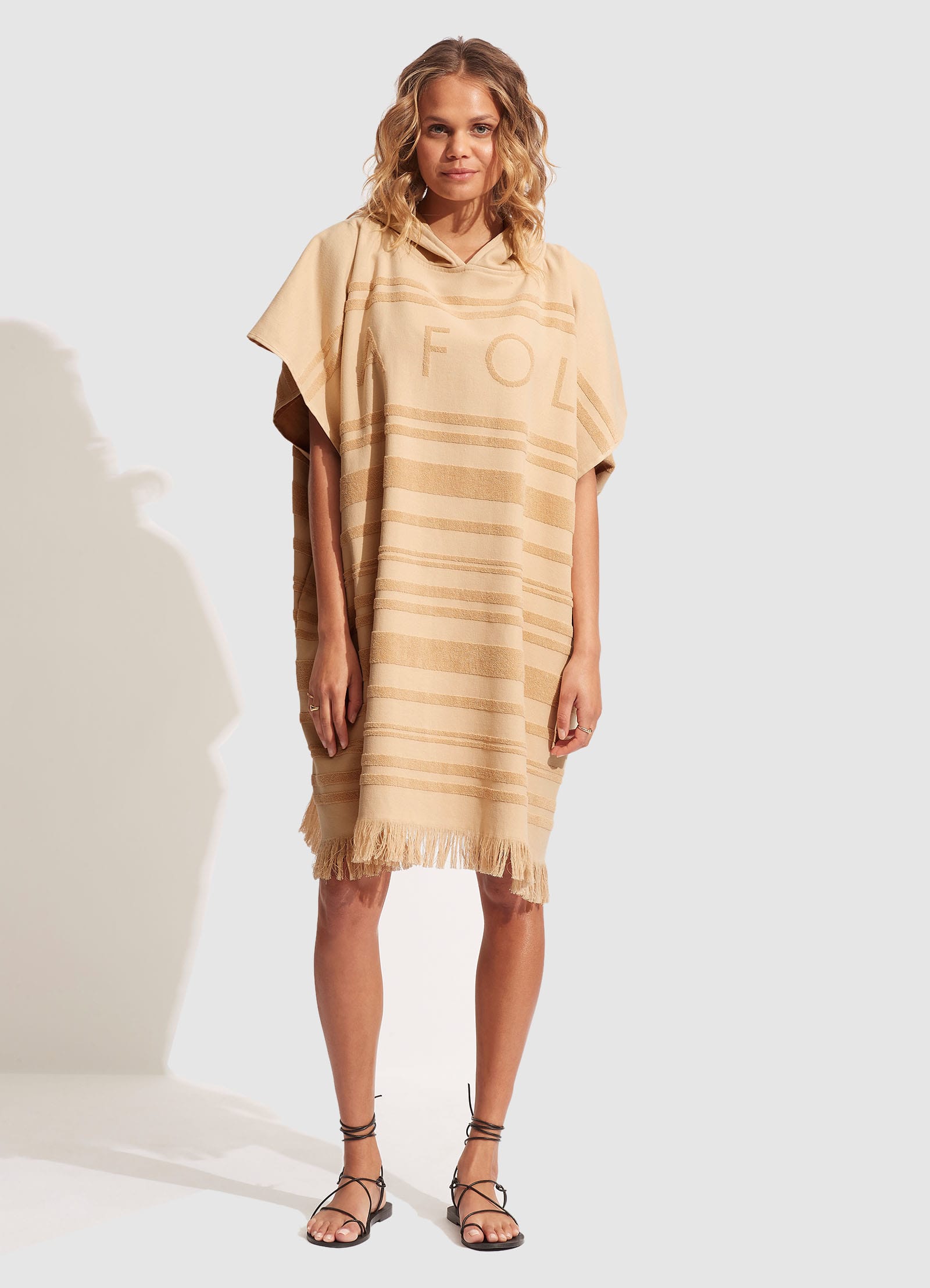 Towel Poncho - Camel - Camel view 2
