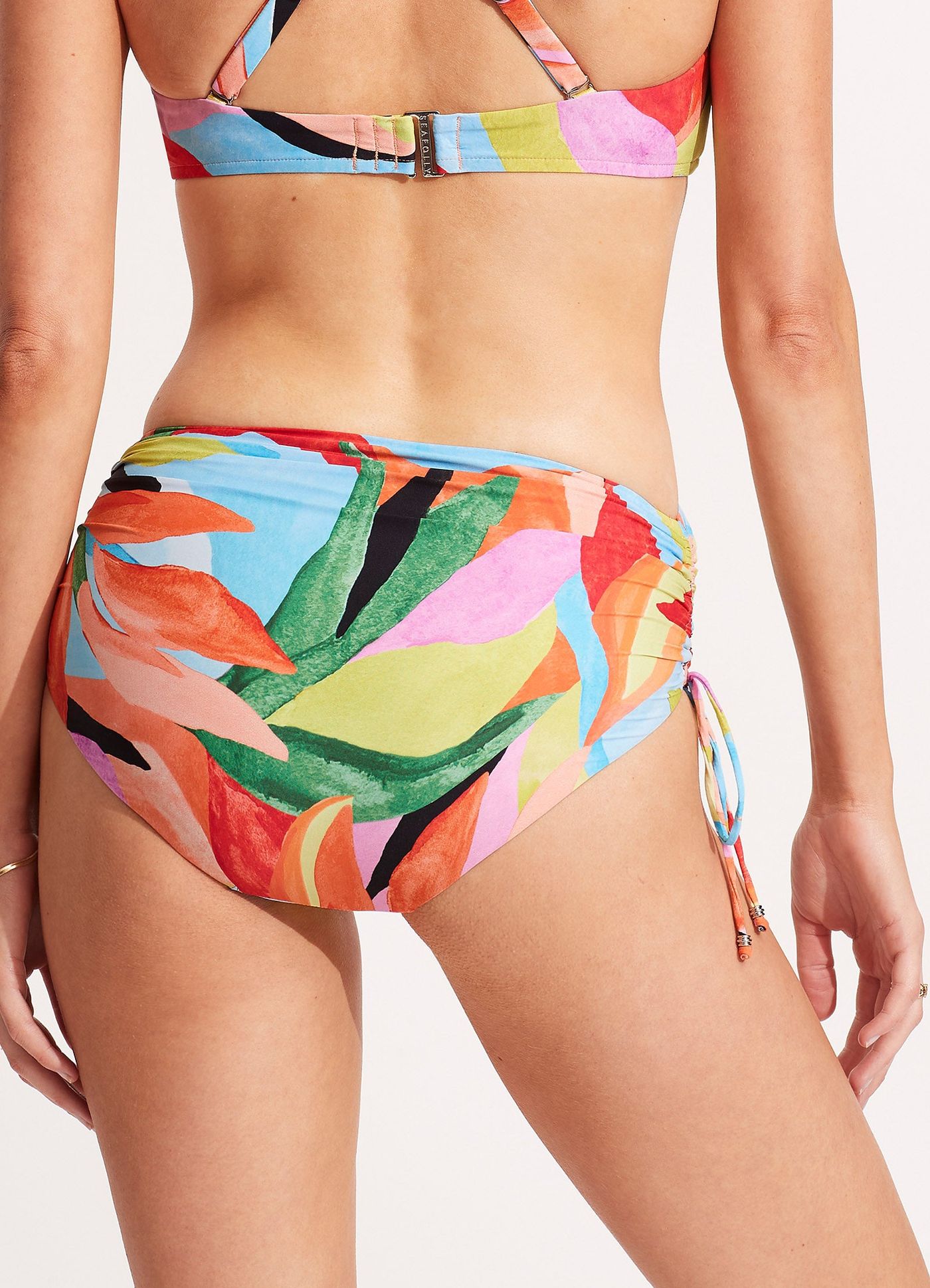 Tropfest Drawstring Hipster Bikini Bottom - Aquamarine - Aquamarine view 6