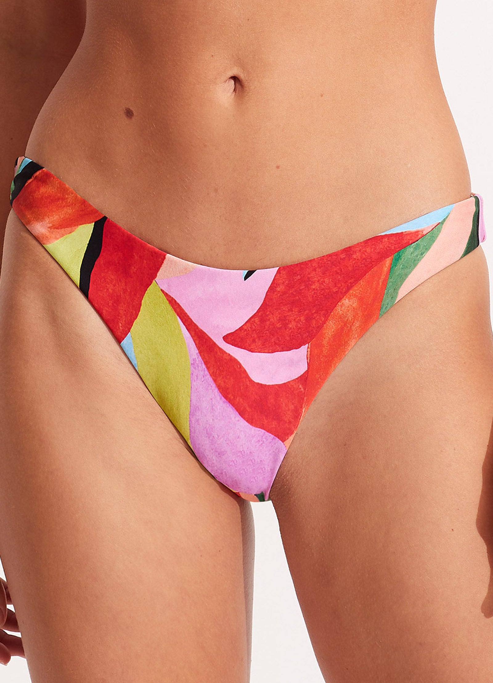 Tropfest Reversible High Cut Bikini Bottom - Aquamarine - Aquamarine view 3