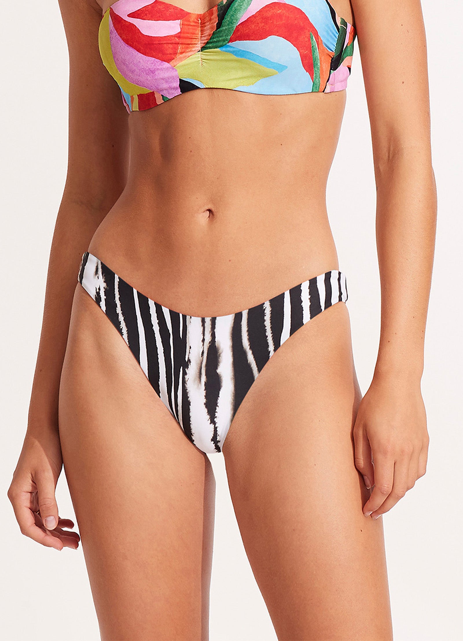Tropfest Reversible High Cut Bikini Bottom - Aquamarine - Aquamarine view 6