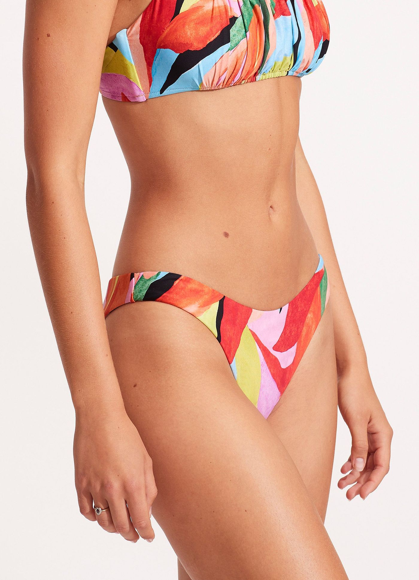 Tropfest Reversible High Cut Bikini Bottom - Aquamarine - Aquamarine view 7