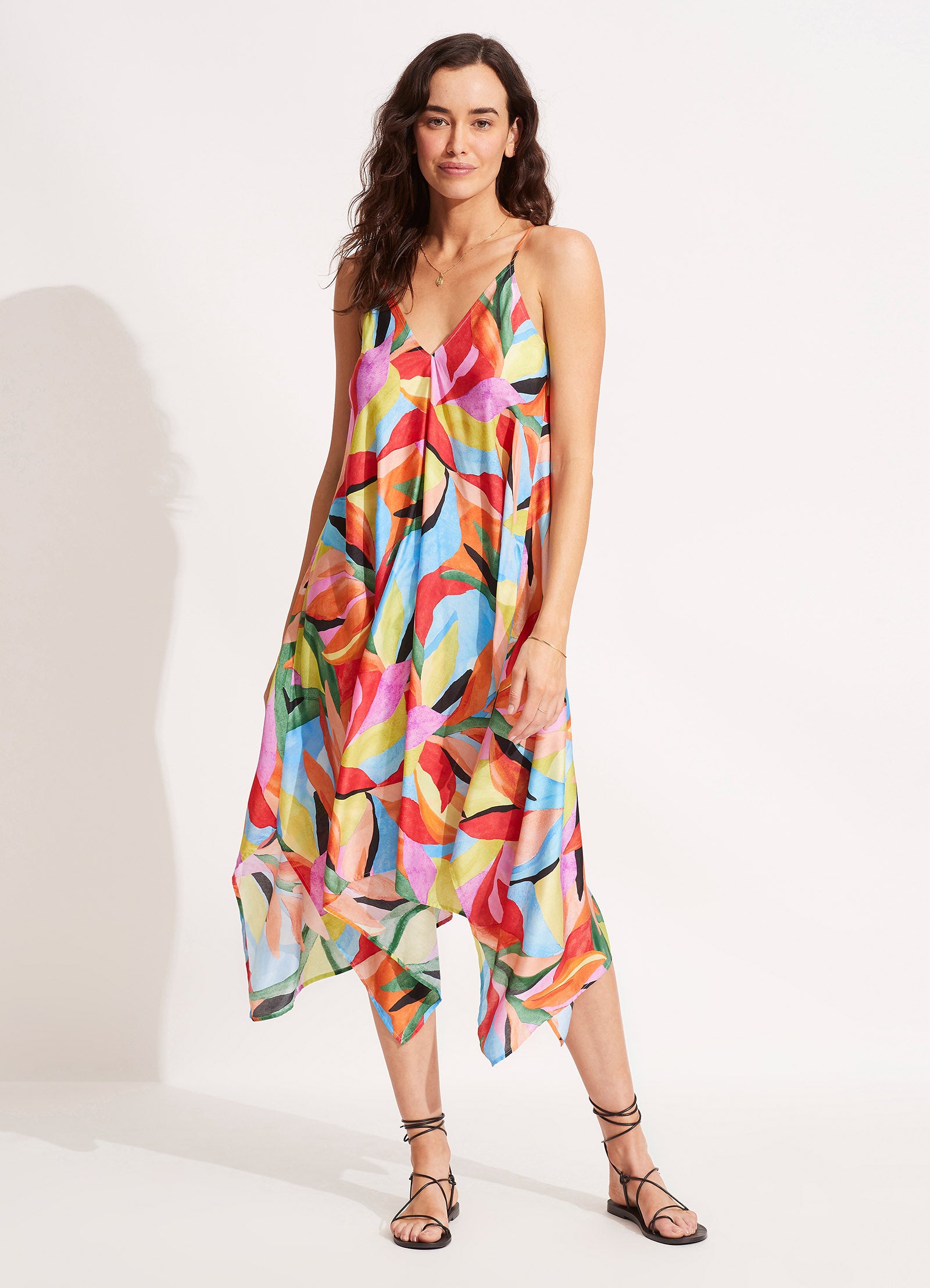 Tropfest Scarf Dress - Aquamarine - Aquamarine view 2