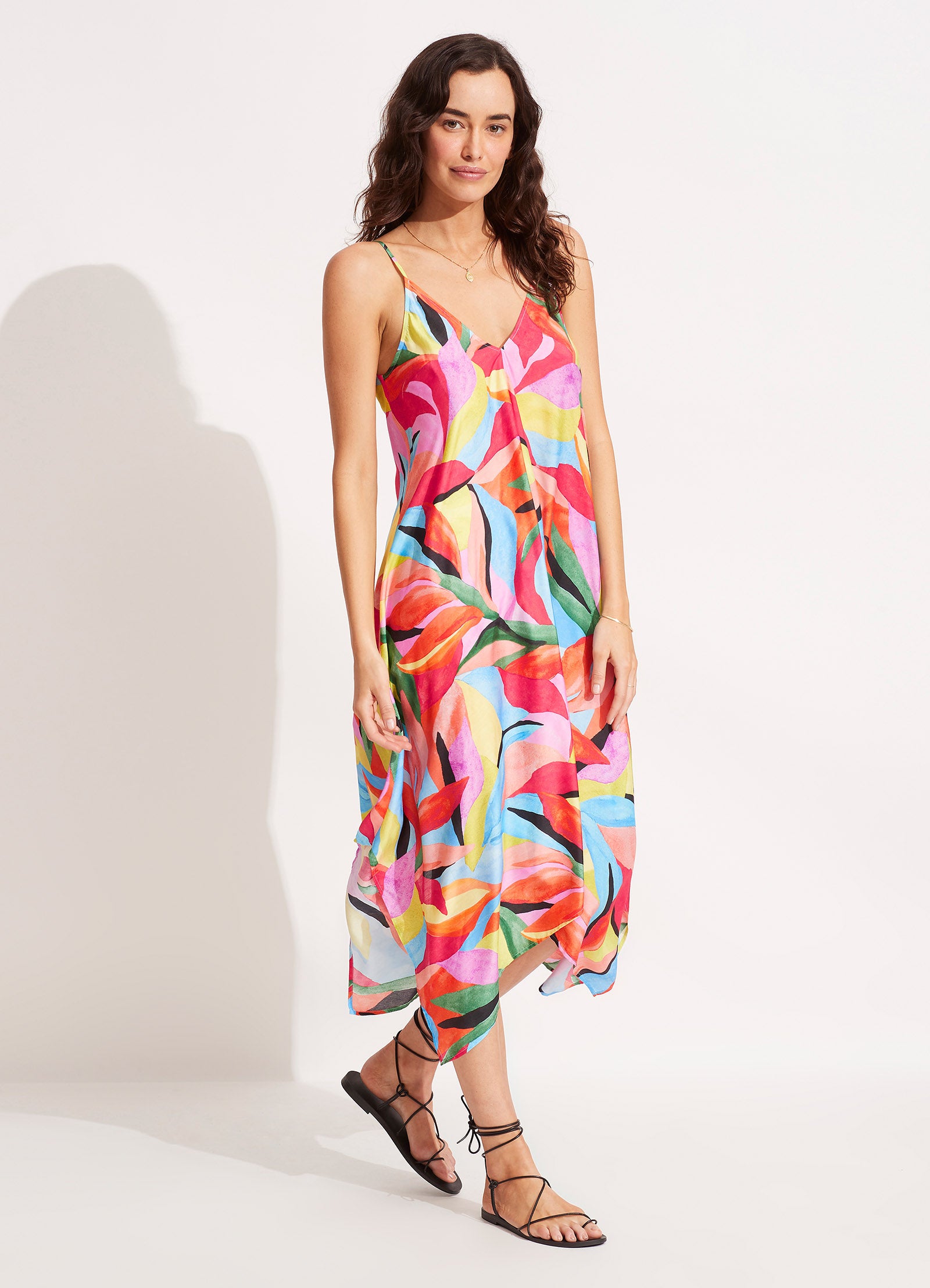Tropfest Scarf Dress - Aquamarine - Aquamarine view 3