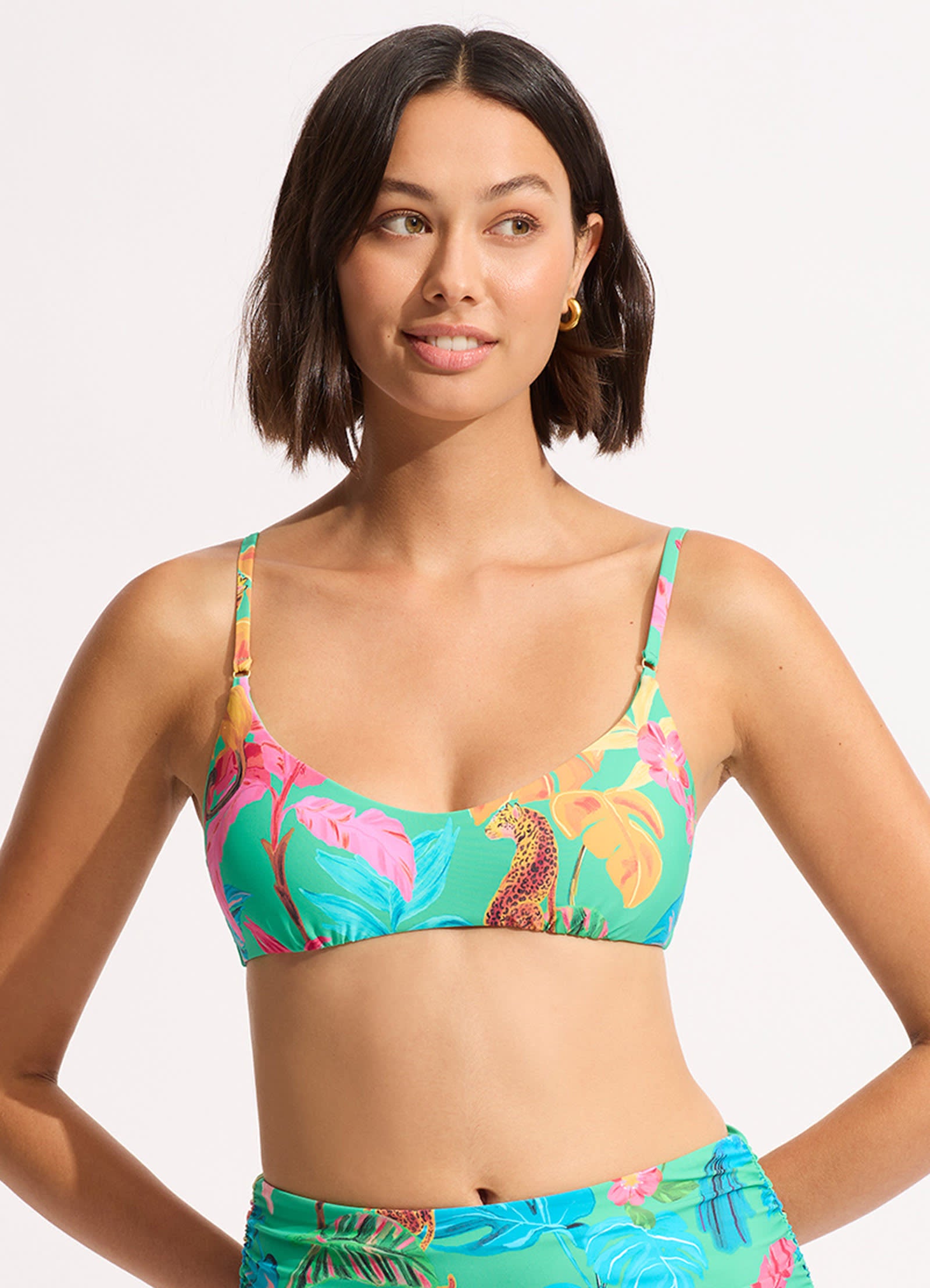 Tropica Bralette Bikini Top - Jade - Jade view 2