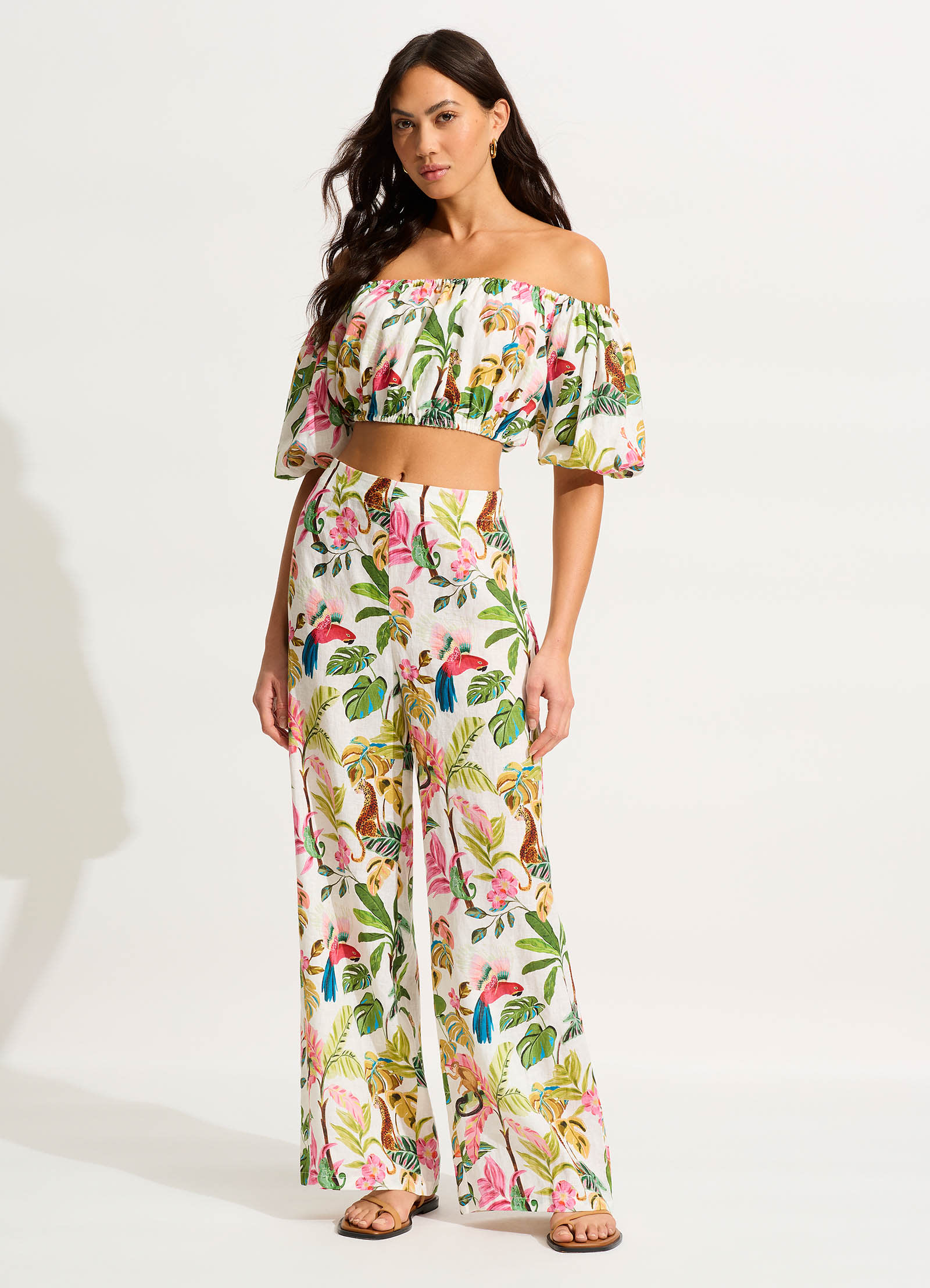 Tropica Off-Shoulder Top - Ecru - Ecru view 2