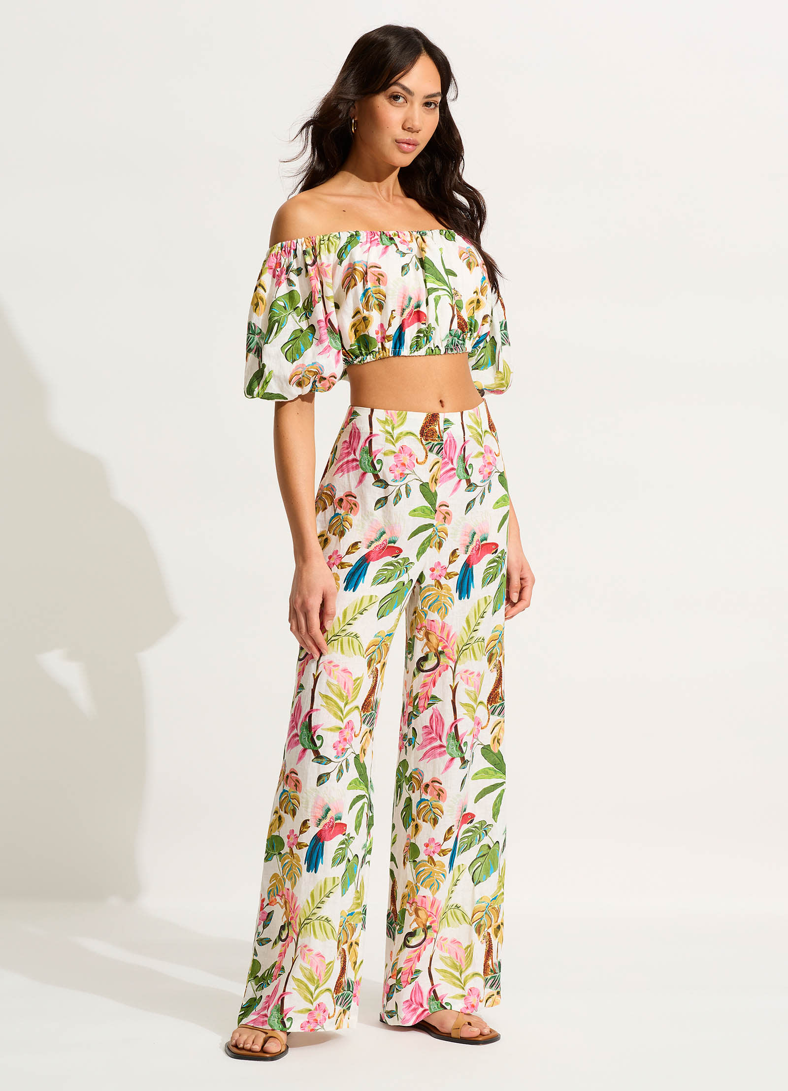 Tropica Off-Shoulder Top - Ecru - Ecru view 3
