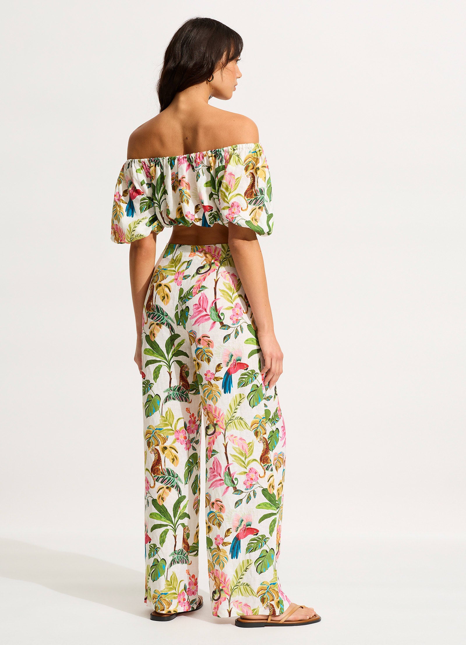 Tropica Off-Shoulder Top - Ecru - Ecru view 4