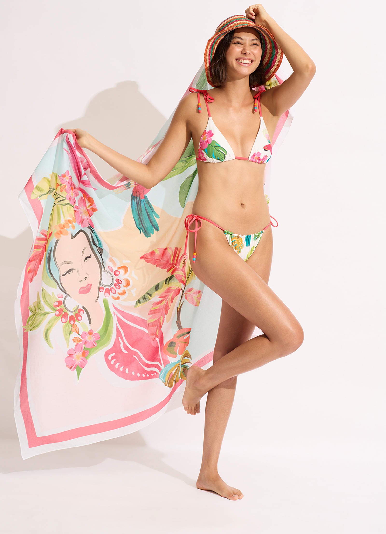 Tropica Slide Triangle Bikini Top - Ecru - Ecru view 7
