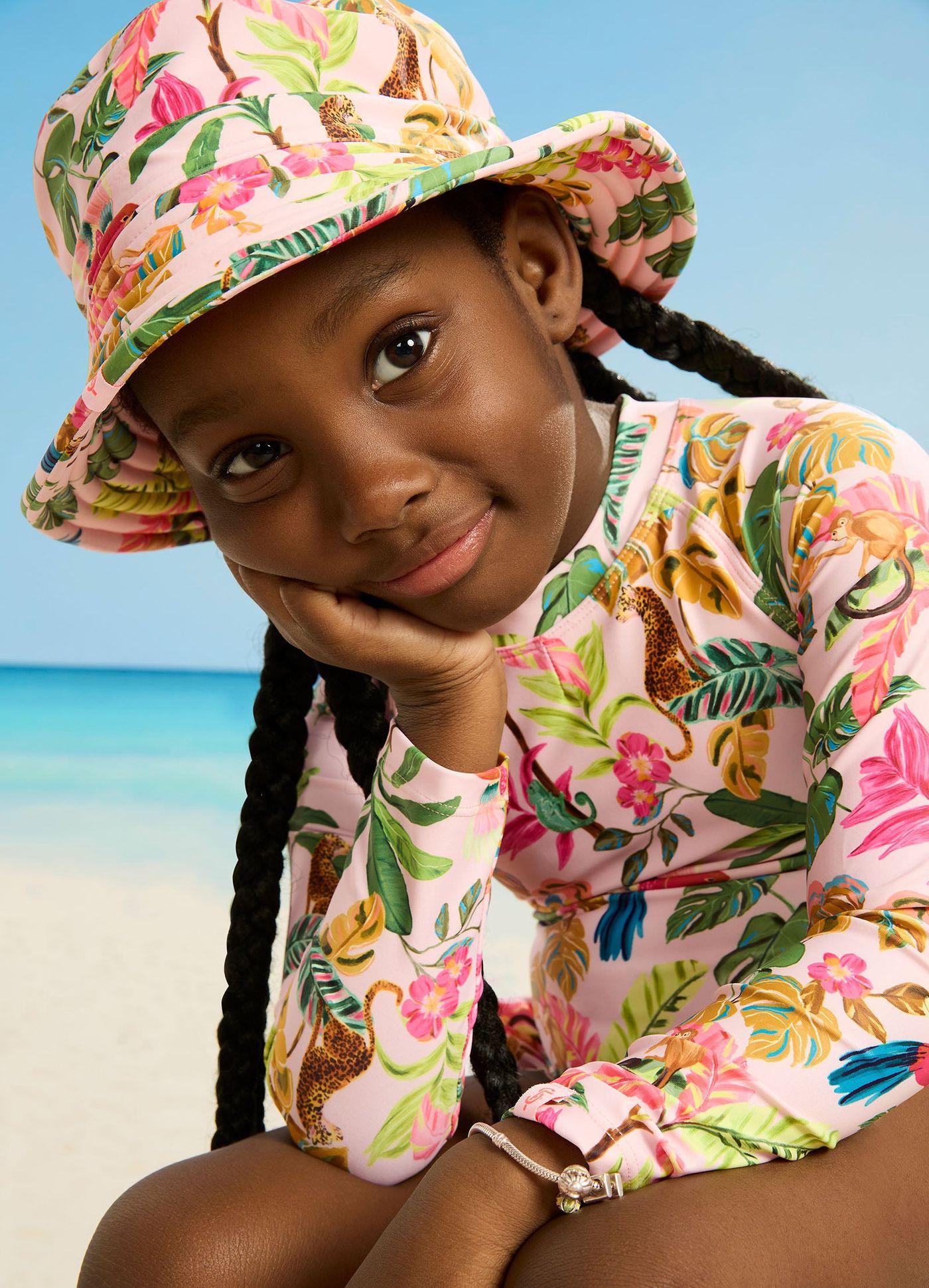 Tropical Dreams Girls Bucket Hat - Trop Pink - Trop Pink