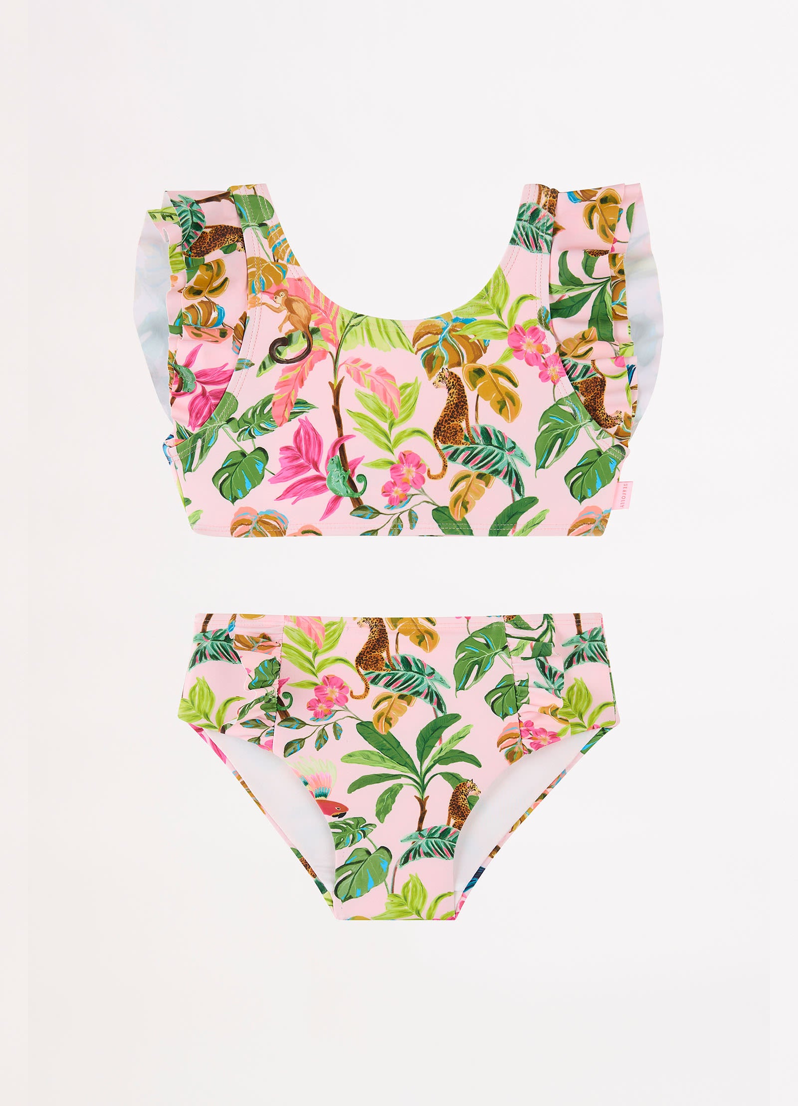 Tropical Dreams Girls Frilled Tie Back - Trop Pink - Trop Pink
