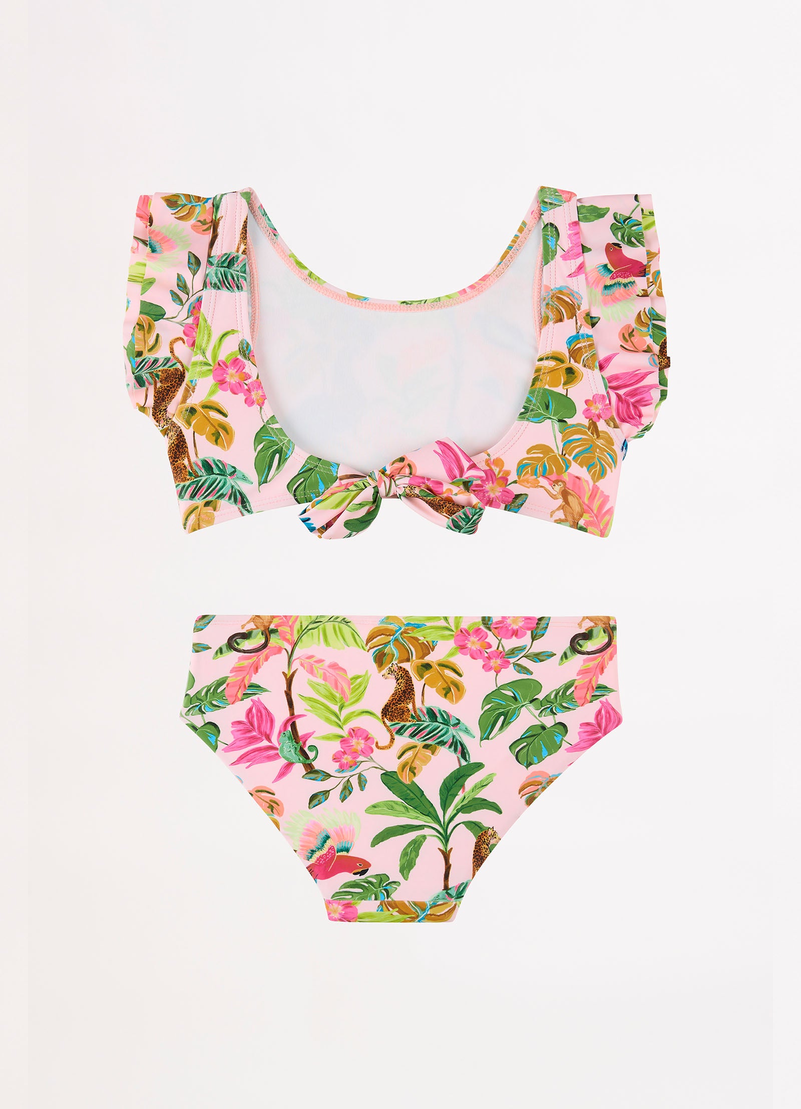 Tropical Dreams Girls Frilled Tie Back - Trop Pink - Trop Pink view 2