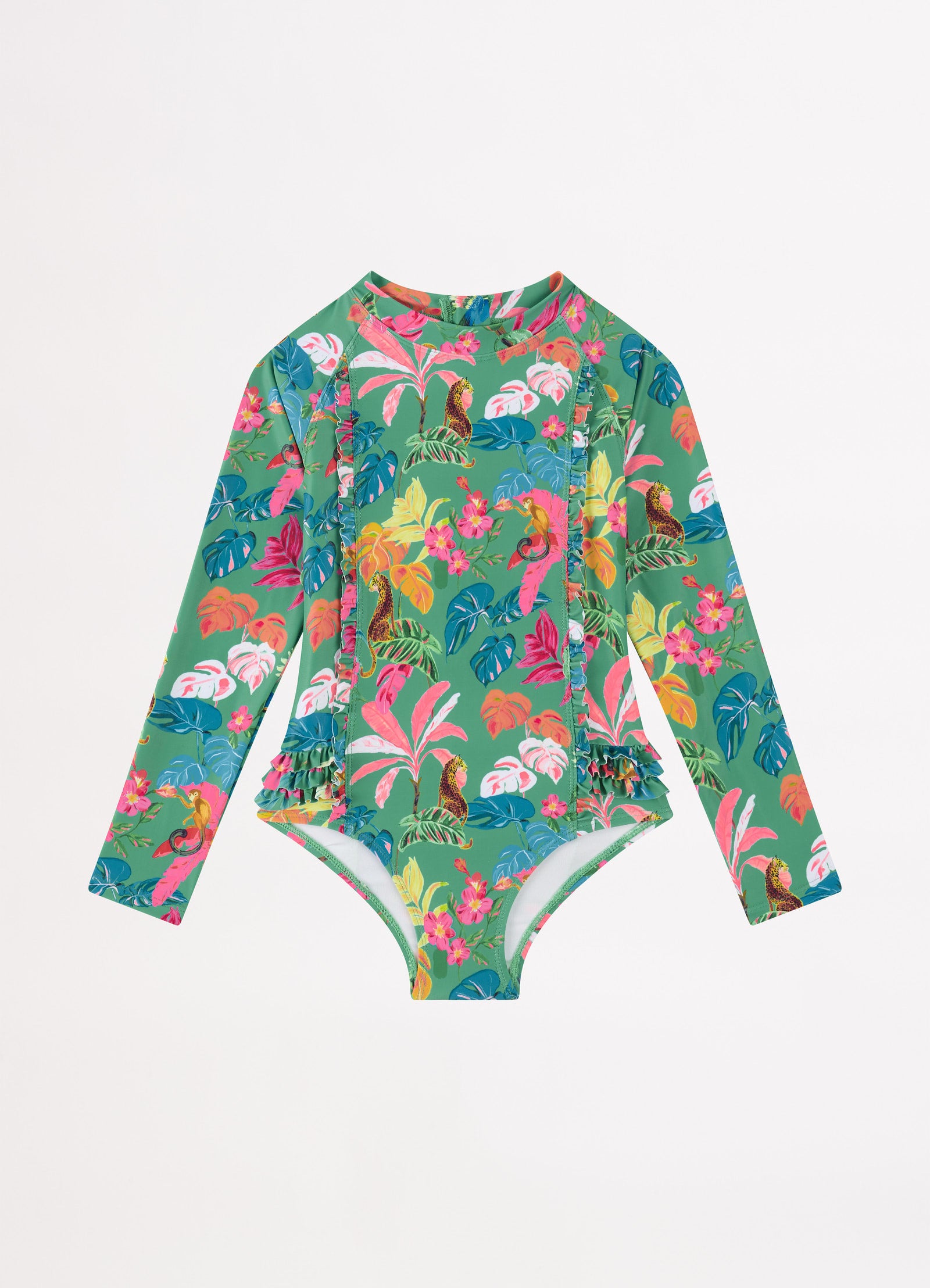Tropical Dreams Girls Mini Frill Paddlesuit - Trop Green - Trop Green view 2