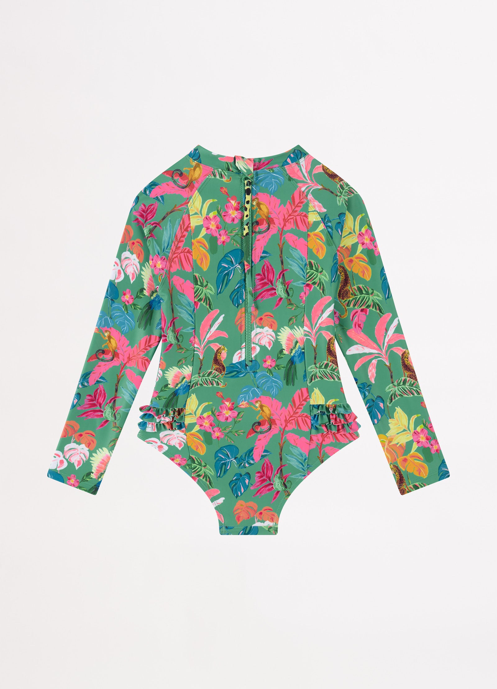 Tropical Dreams Girls Mini Frill Paddlesuit - Trop Green - Trop Green view 3