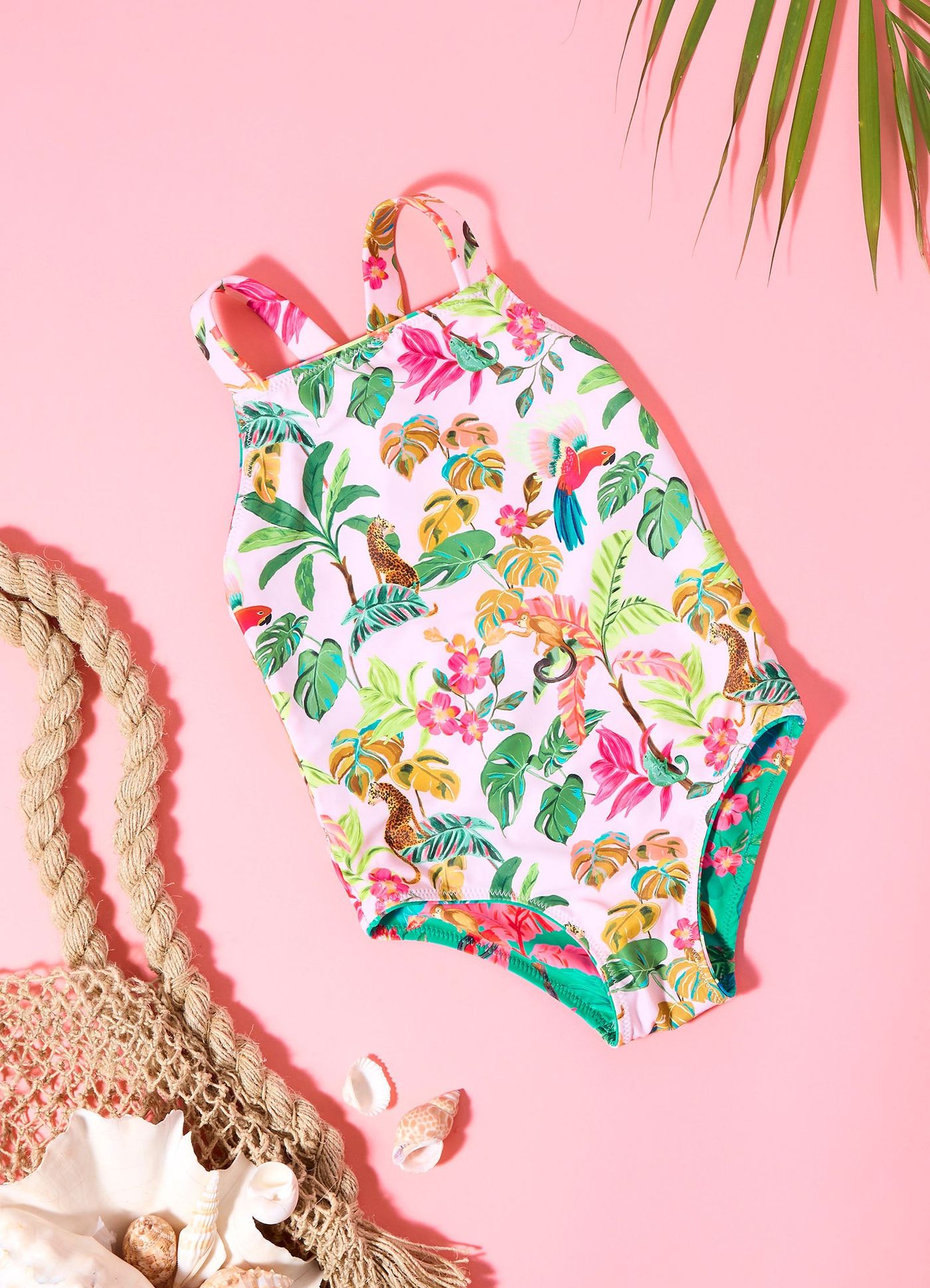 Tropical Dreams Girls Reversible One Piece - Tropical - Tropical view 2