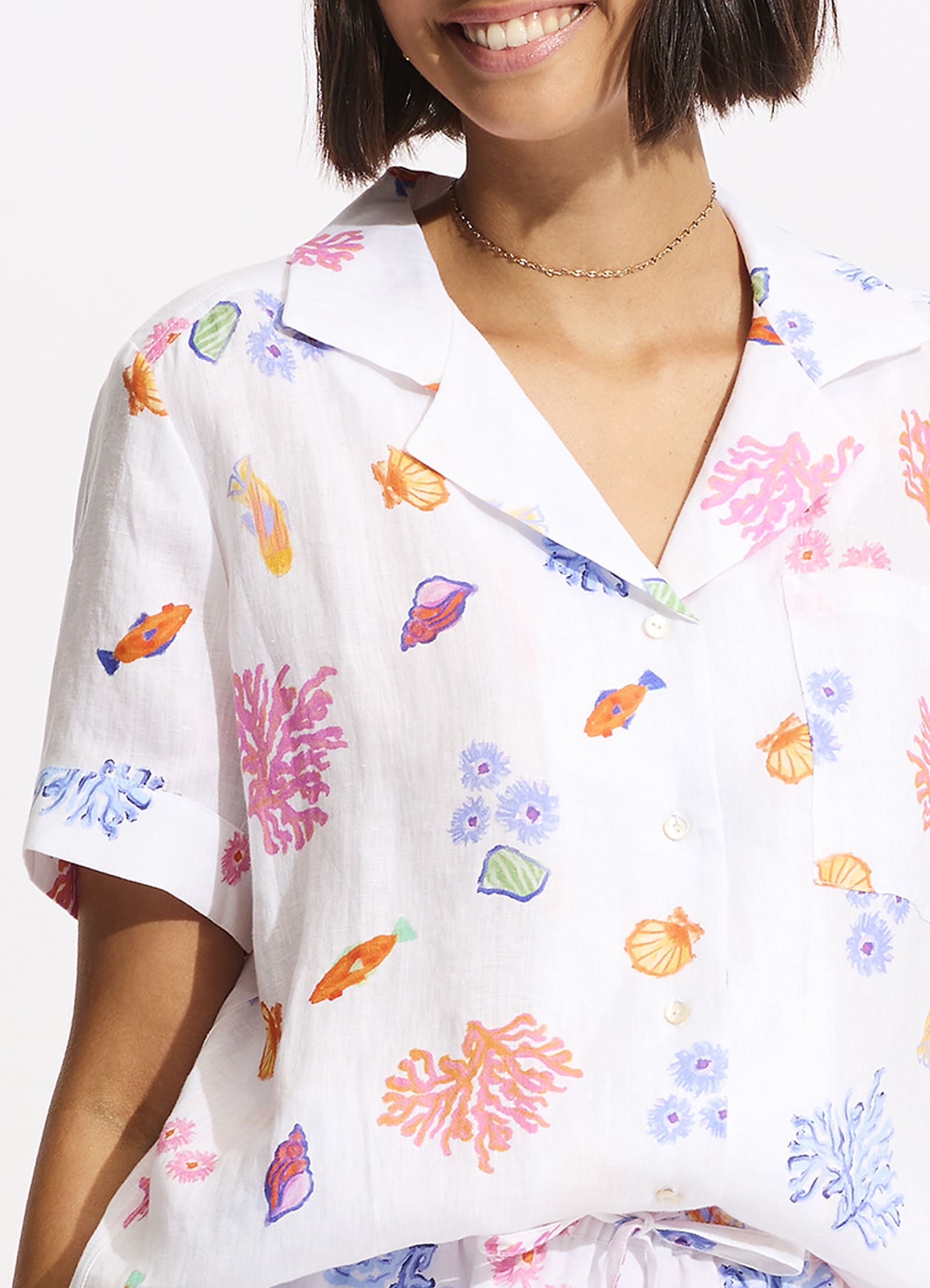 Under The Sea Beach Shirt - White - White view 5