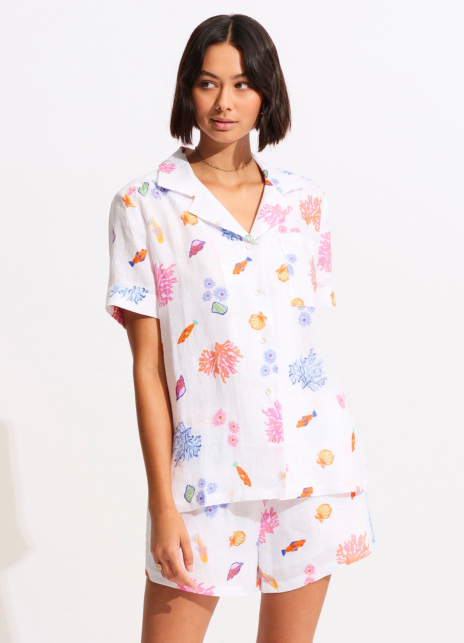 Under The Sea Beach Short - White - White