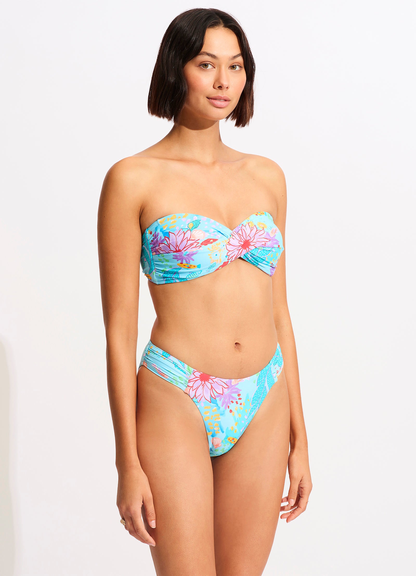 Under The Sea High Leg Bikini Bottom - Blue Mist - Blue Mist view 3
