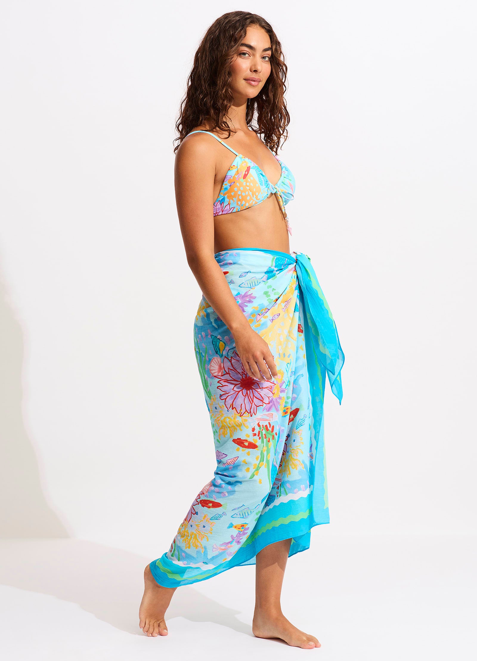 Under The Sea Sarong - Blue Mist - Blue Mist view 2