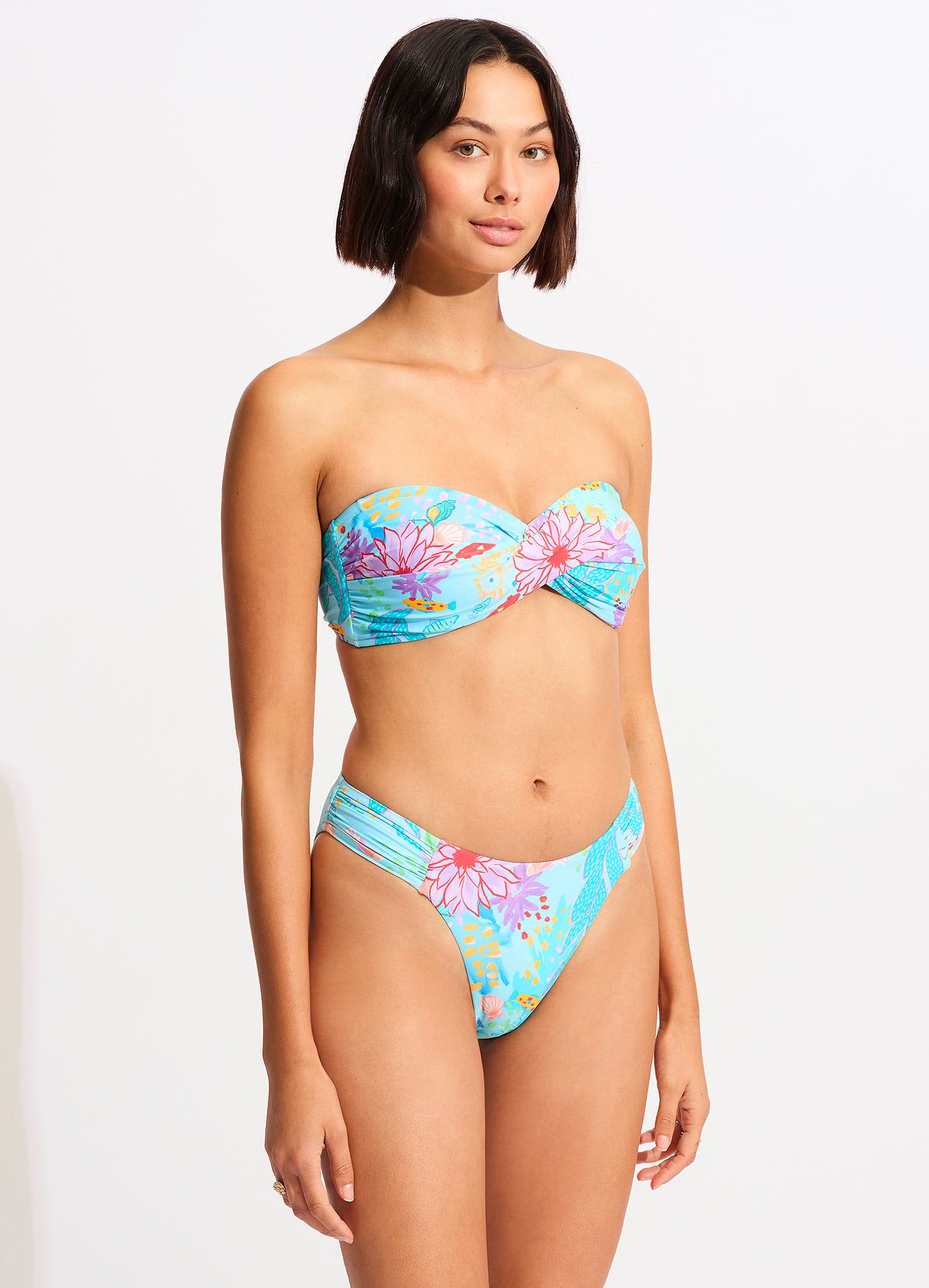 Under The Sea Twist Bandeau Bikini Top - Blue Mist - Blue Mist view 3