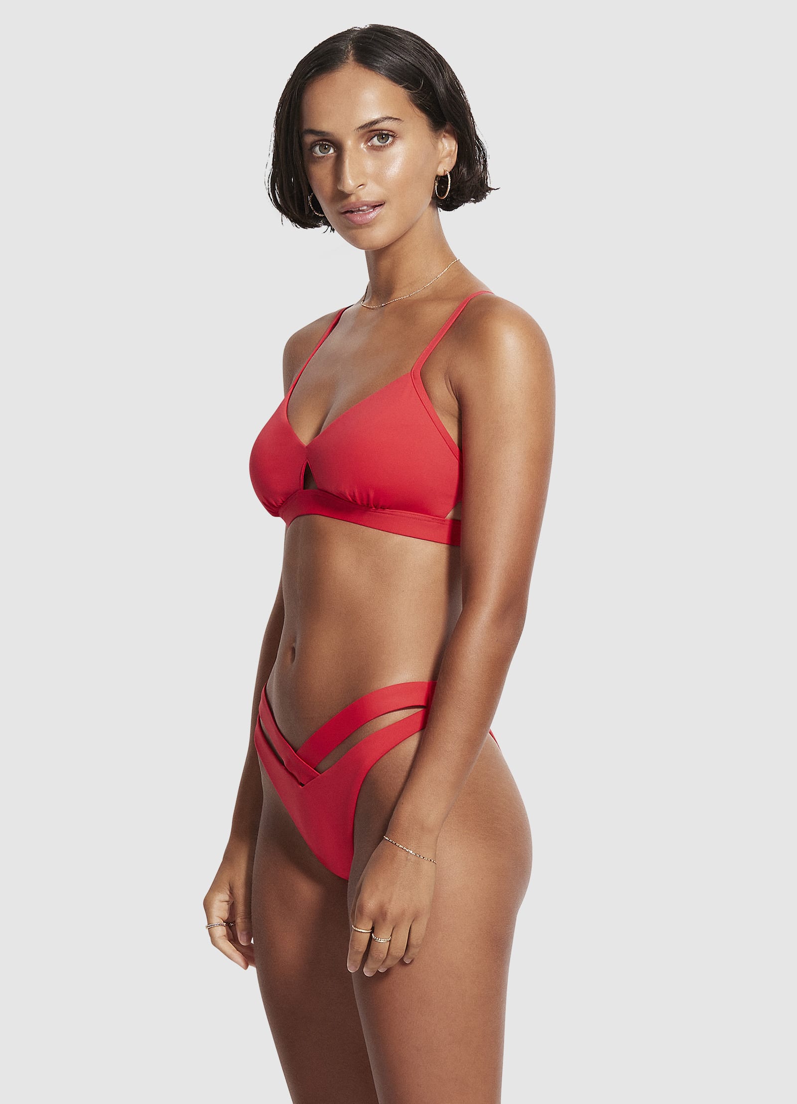 V Band High Cut Bikini Bottom - Chilli - Chilli view 3
