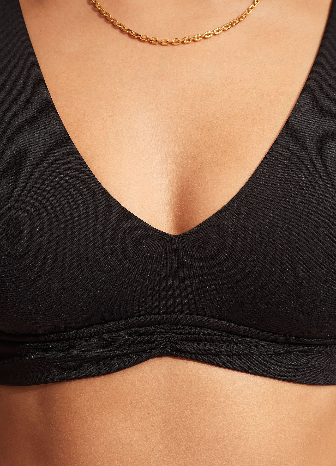 V Neck Tank Bikini Top - Black - Black view 5
