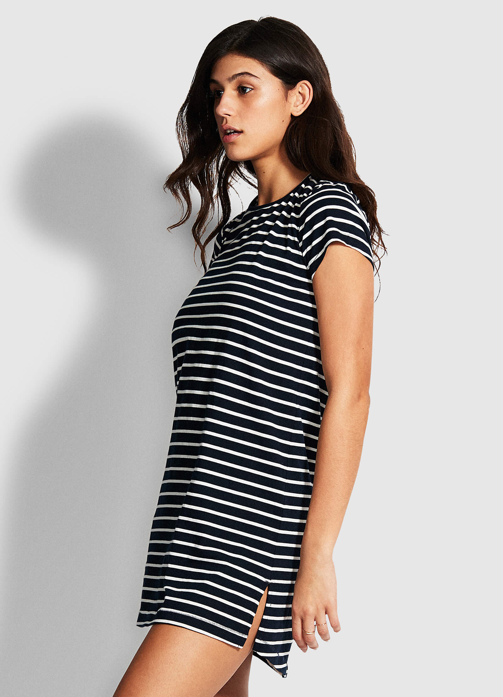 Vacay Tee Dress - Navy/White - Navy/White view 2