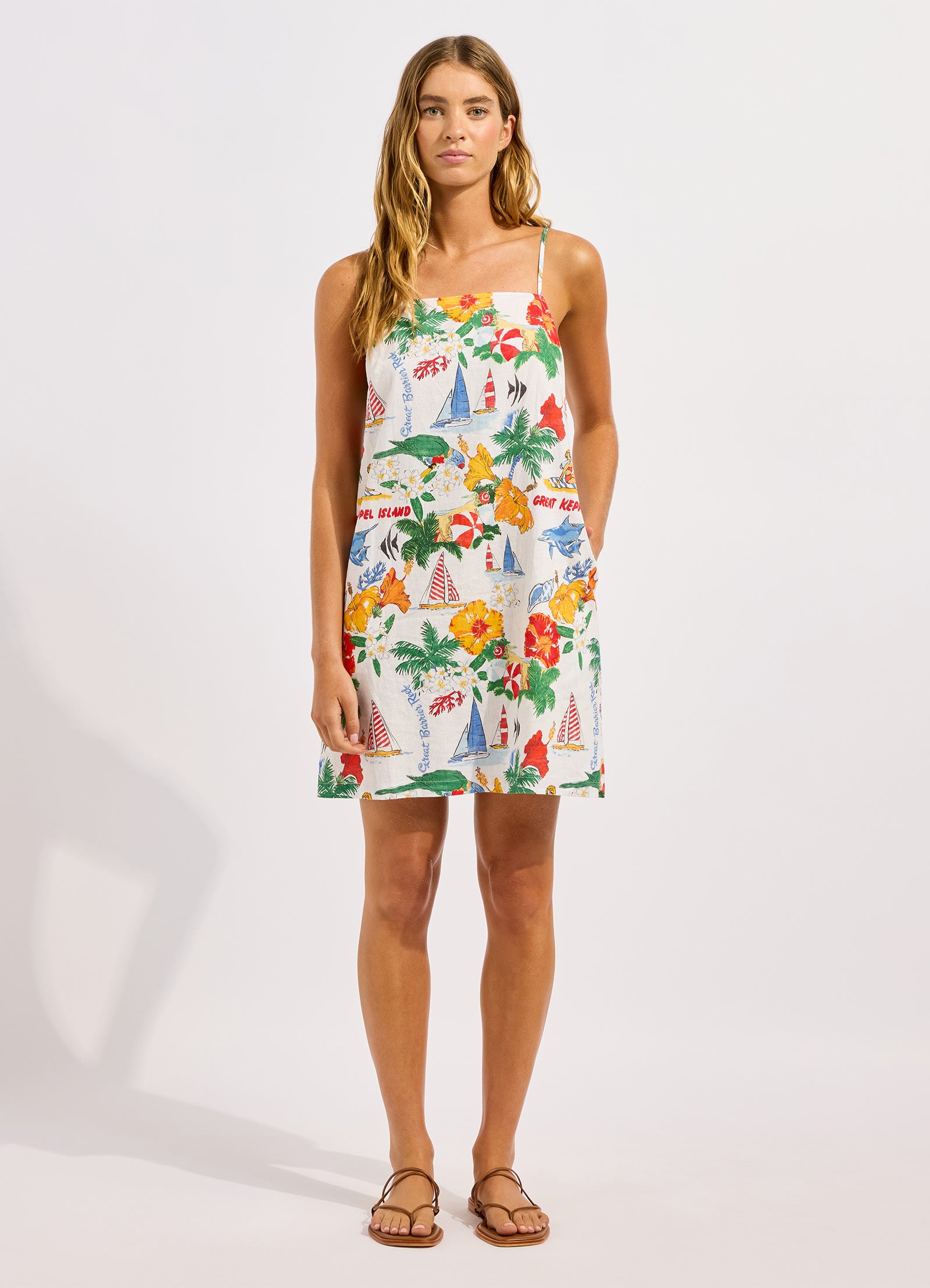 Viva Vacation Bandeau Mini Dress - Powder Blue